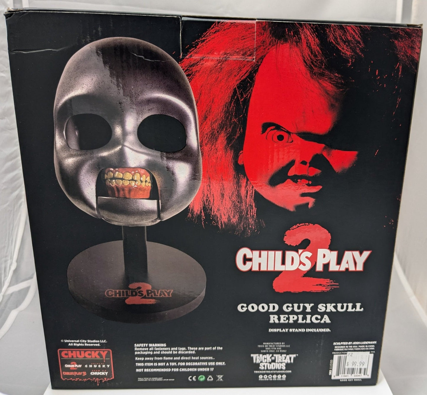 Child's Play 2 Chucky Skull Signed Alex Vincent Christine Elise