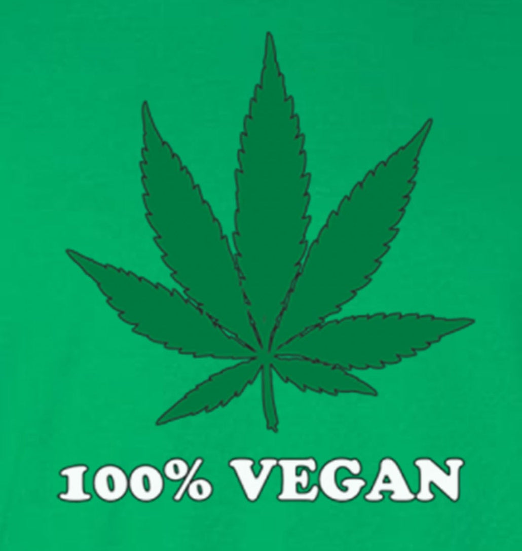 100% Vegan Marijuana Pot Leaf T-Shirt Weed Cannabis 420 Tee