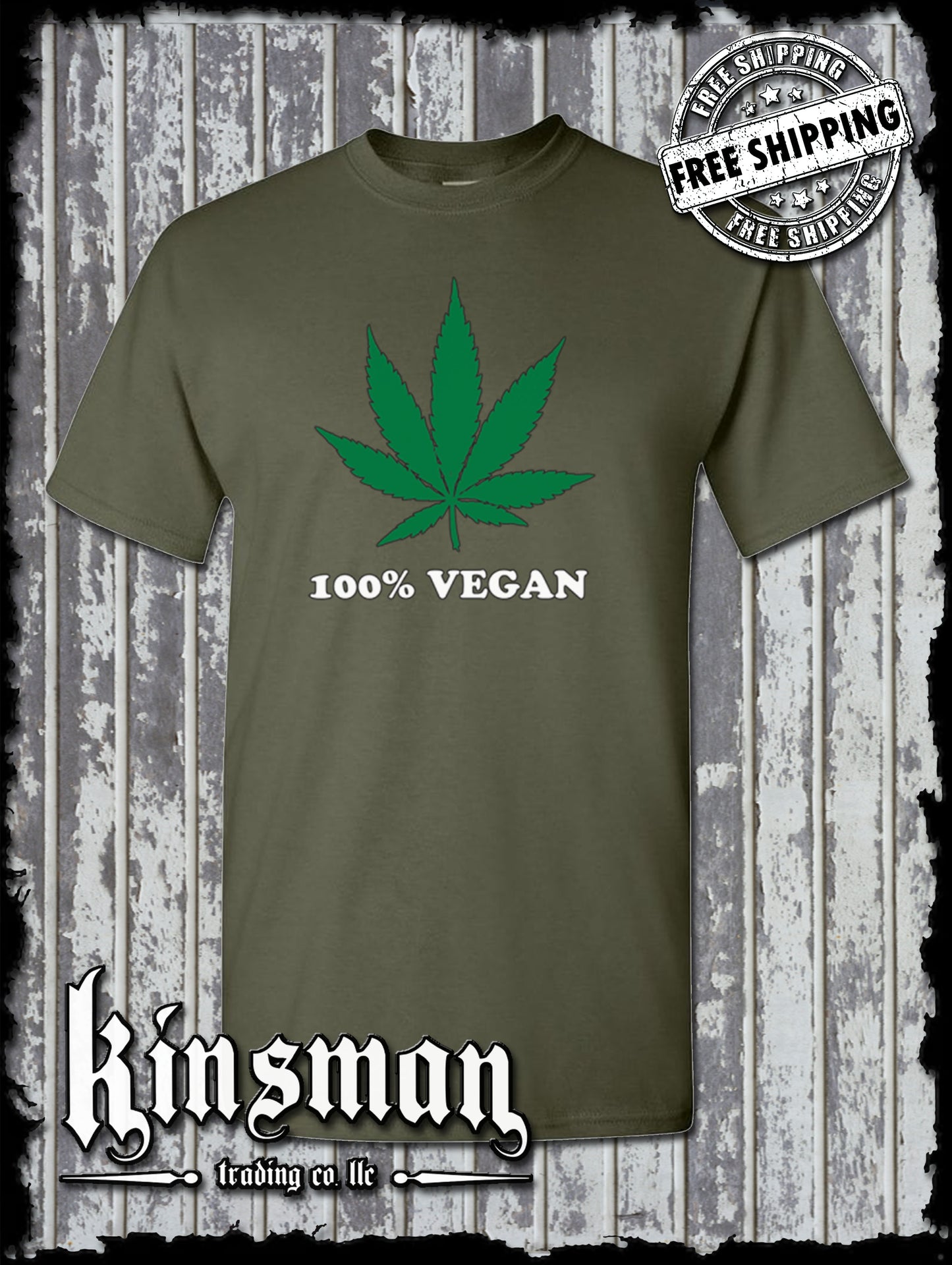 100% Vegan Marijuana Pot Leaf T-Shirt Weed Cannabis 420 Tee