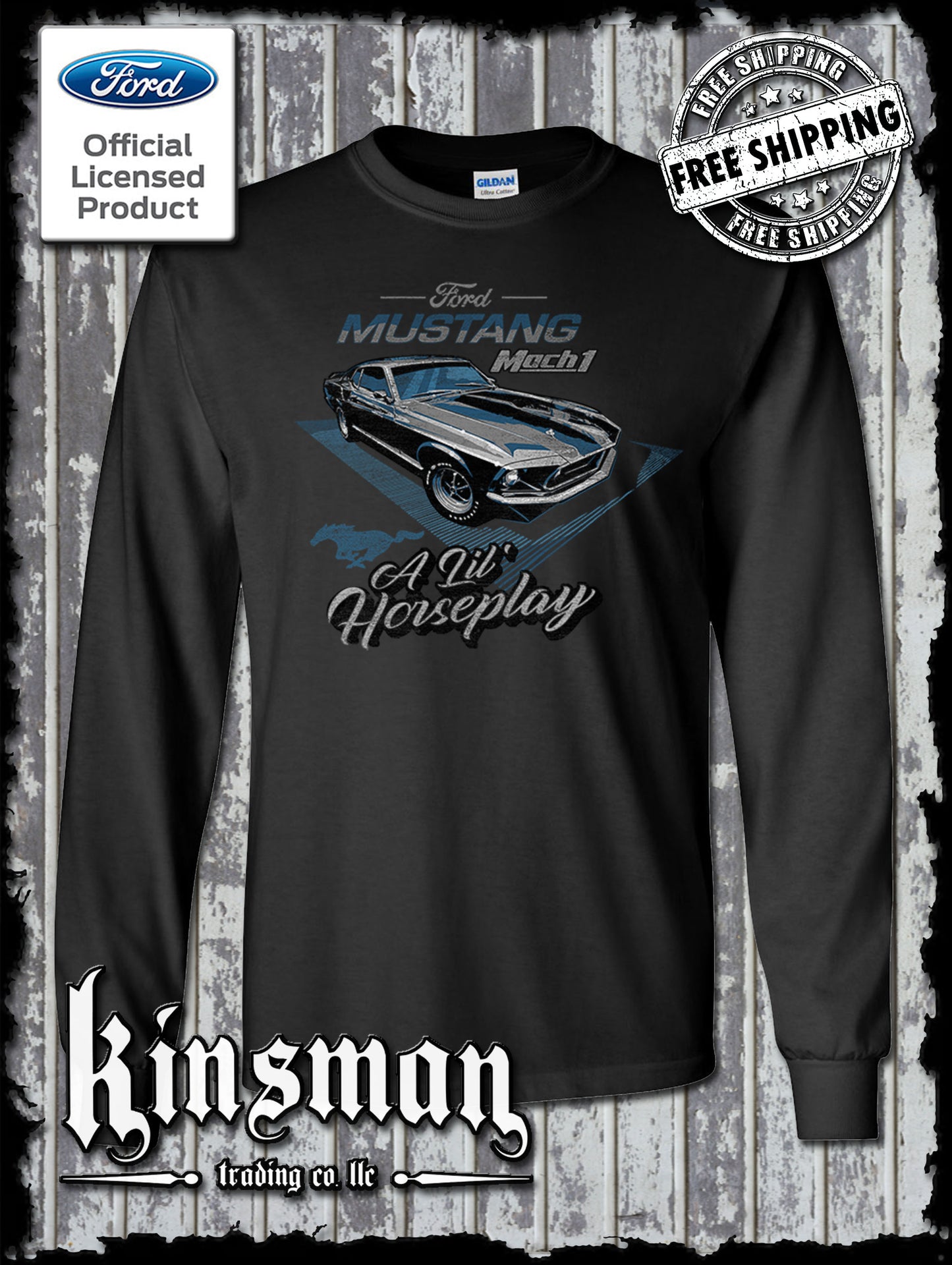 1969 Mustang Mach 1 A Lil' Horseplay Long Sleeve T-Shirt