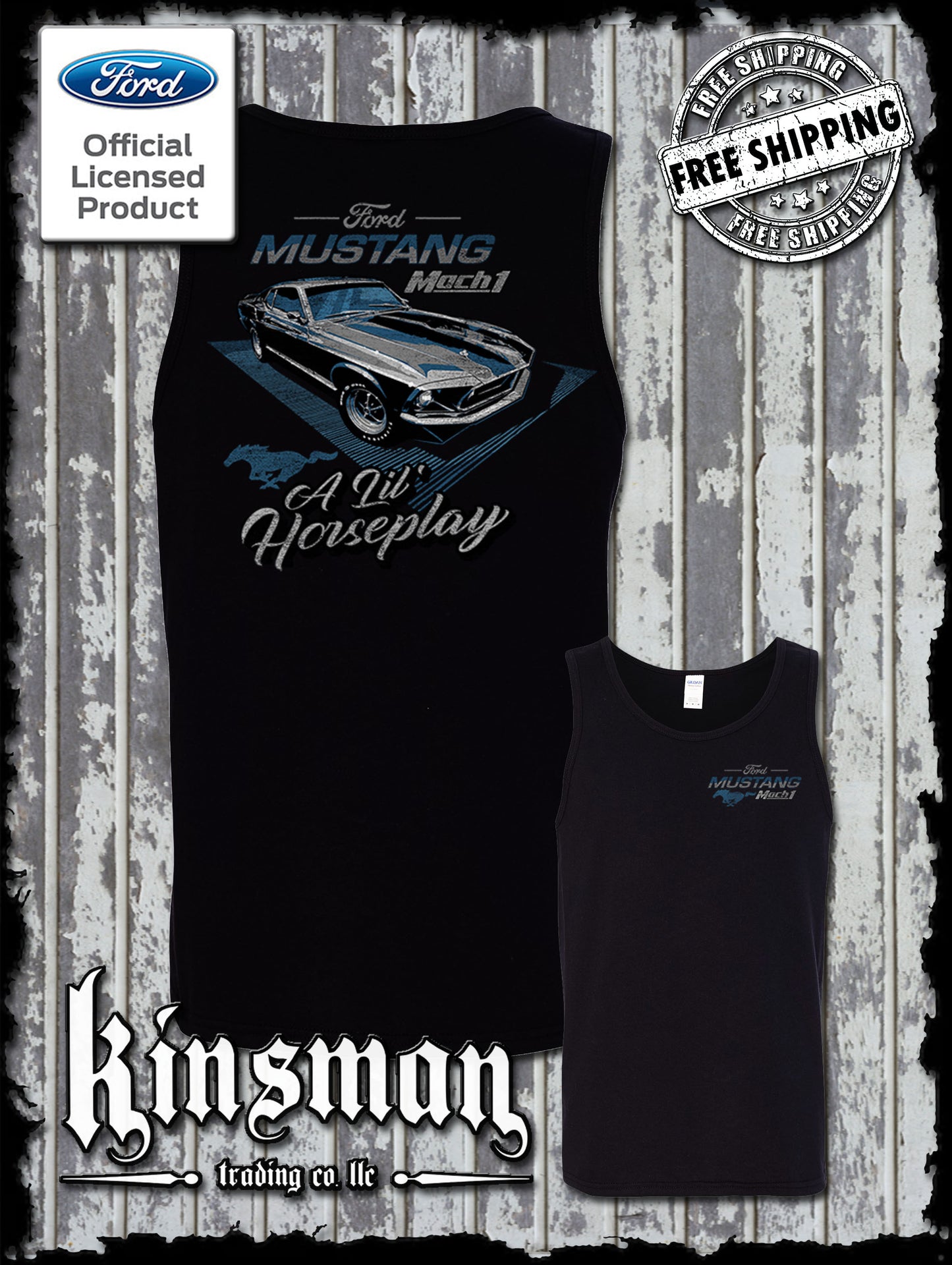 1969 Mustang Mach 1 A Lil' Horseplay 2-Sided Tank Top T-Shirt