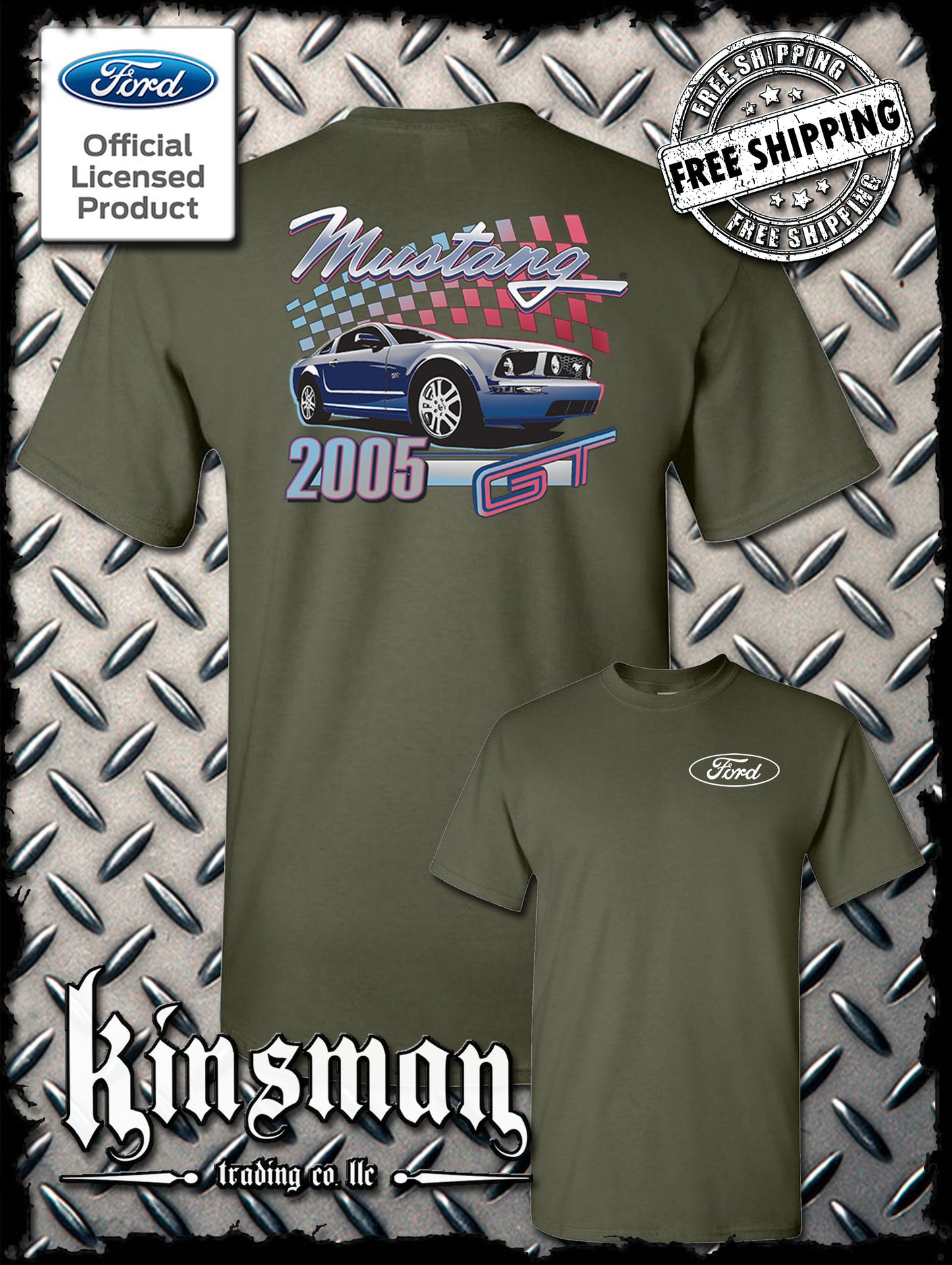 2005 Ford Mustang GT 2-Sided T-Shirt / Carrol Shelby Cobra