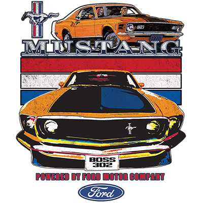 Mustang Powered By Ford 2-Sided Long Sleeve T-Shirt / Carroll Shelby GT 500