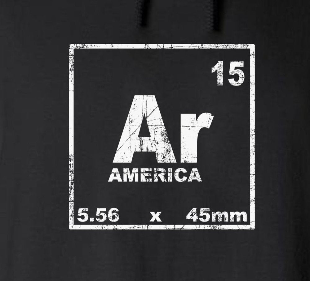 AR-15 Periodic Table Symbol 2-Sided Hoodie / 2nd Amendment Gun Rights