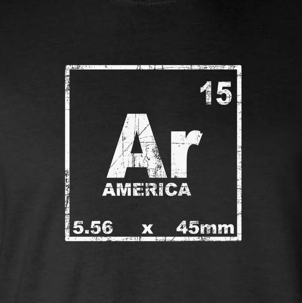 AR-15 Periodic Table Symbol 2-Sided T-Shirt / 2nd Amendment
