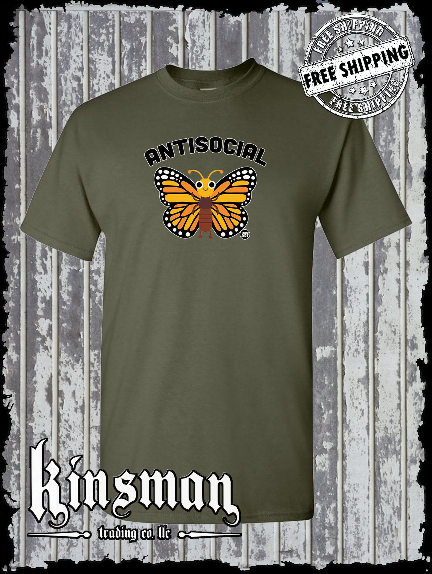 Antisocial Butterfly T-Shirt Todd Goldman Licensed