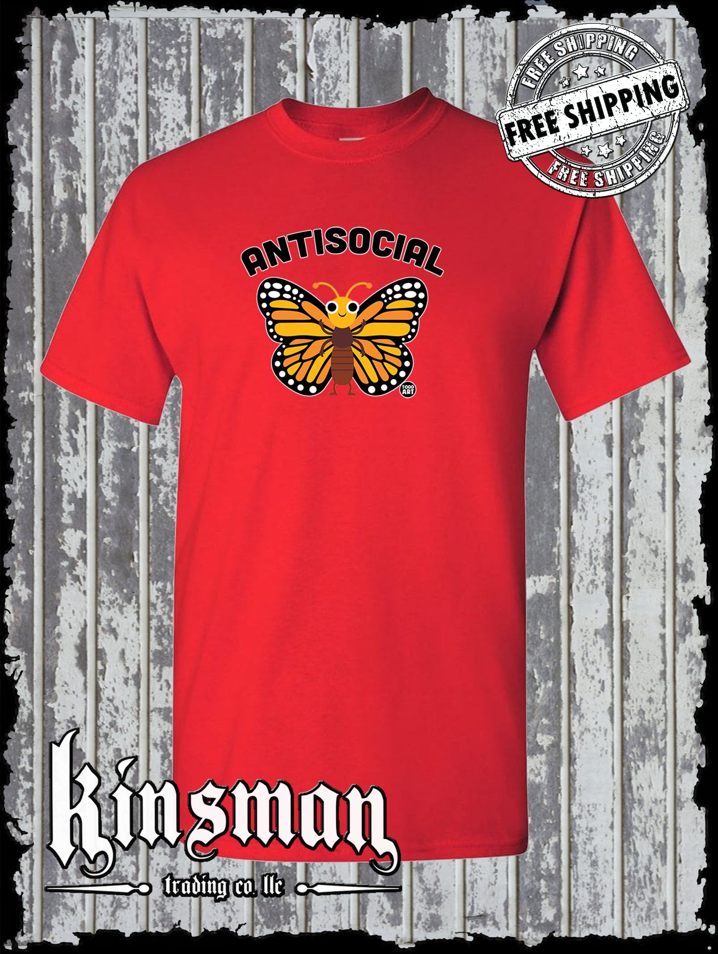 Antisocial Butterfly T-Shirt Todd Goldman Licensed