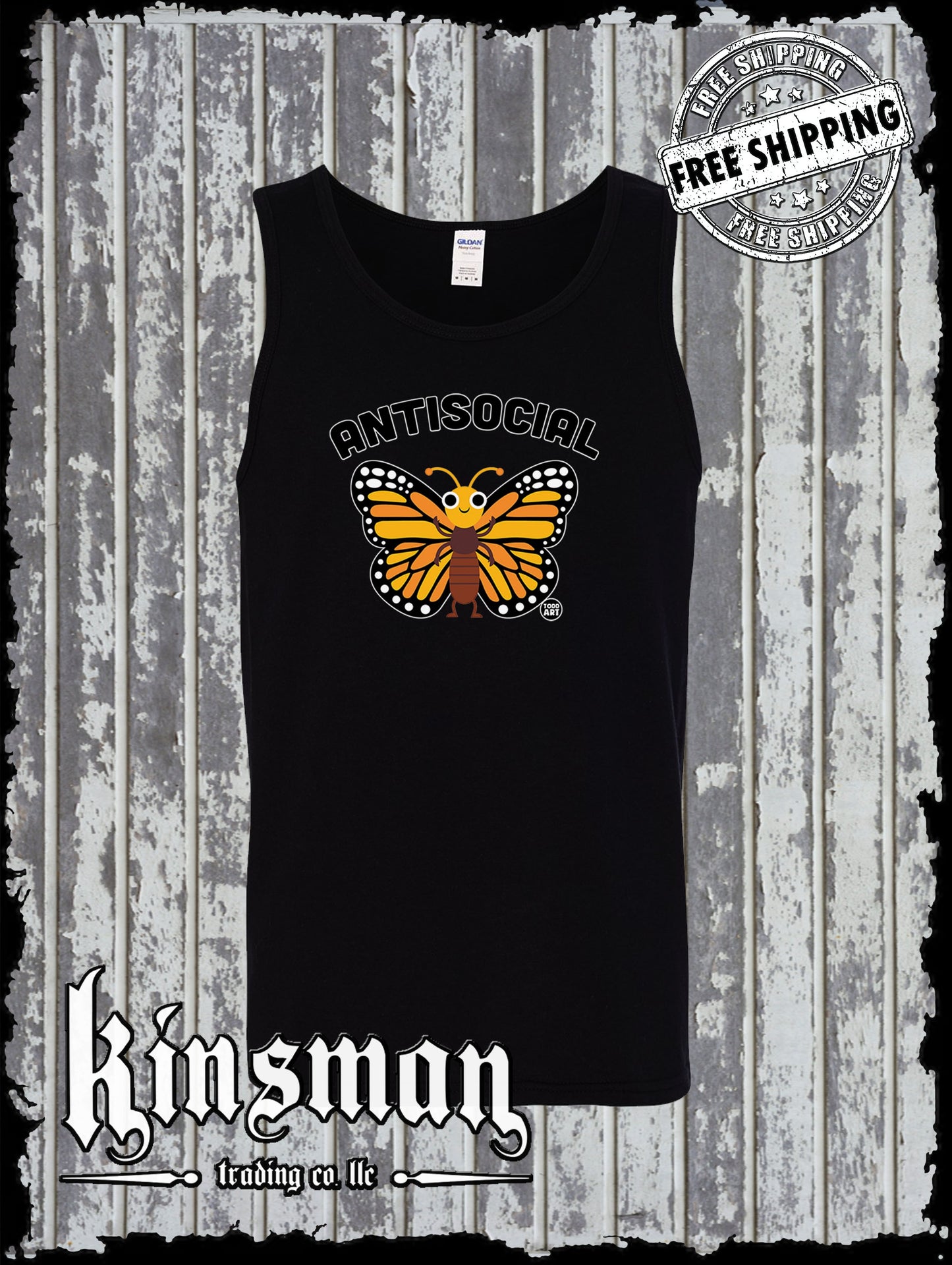 Antisocial Butterfly Tank Top T-Shirt Todd Goldman Licensed