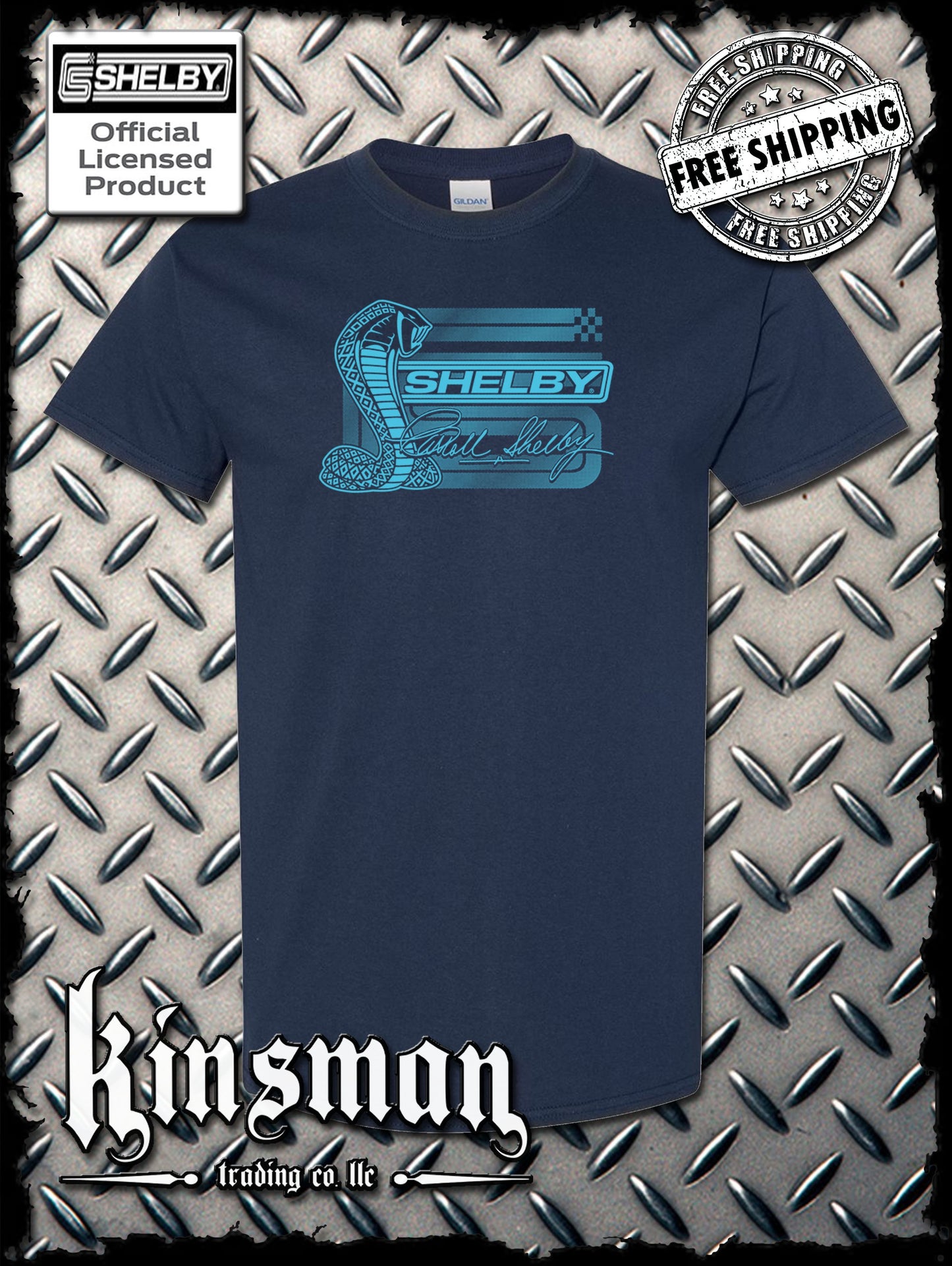 Carroll Shelby Aqua Cobra Logo T-Shirt