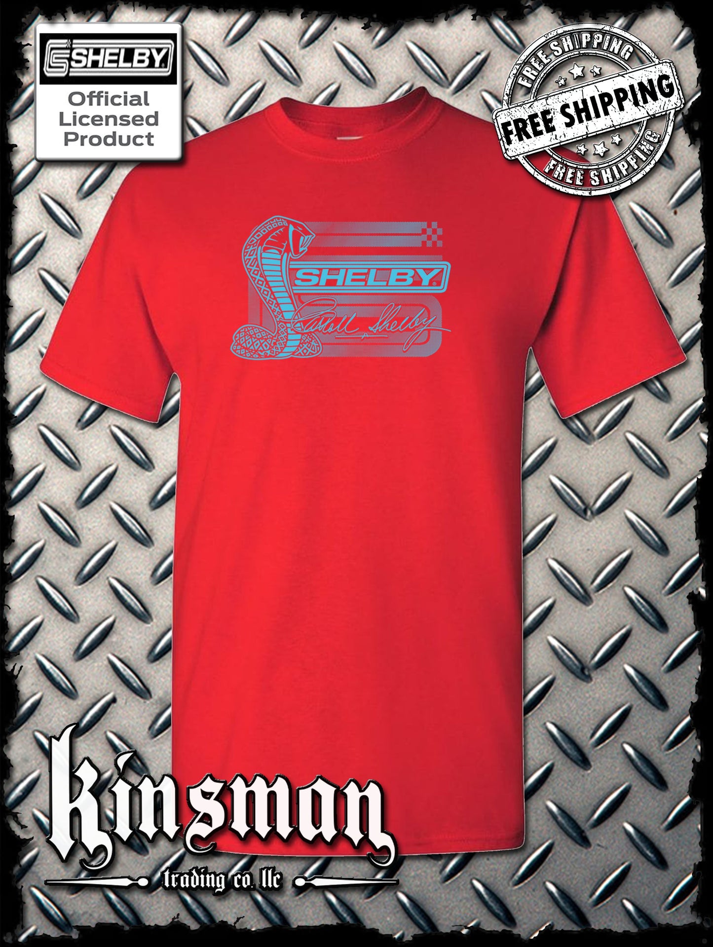 Carroll Shelby Aqua Cobra Logo T-Shirt