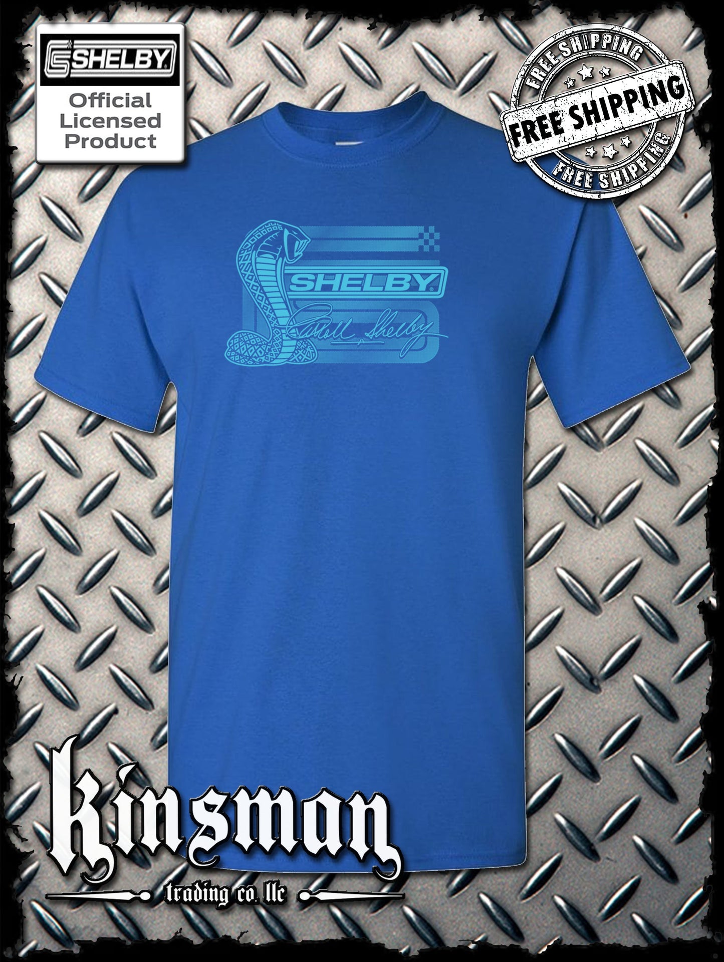 Carroll Shelby Aqua Cobra Logo T-Shirt