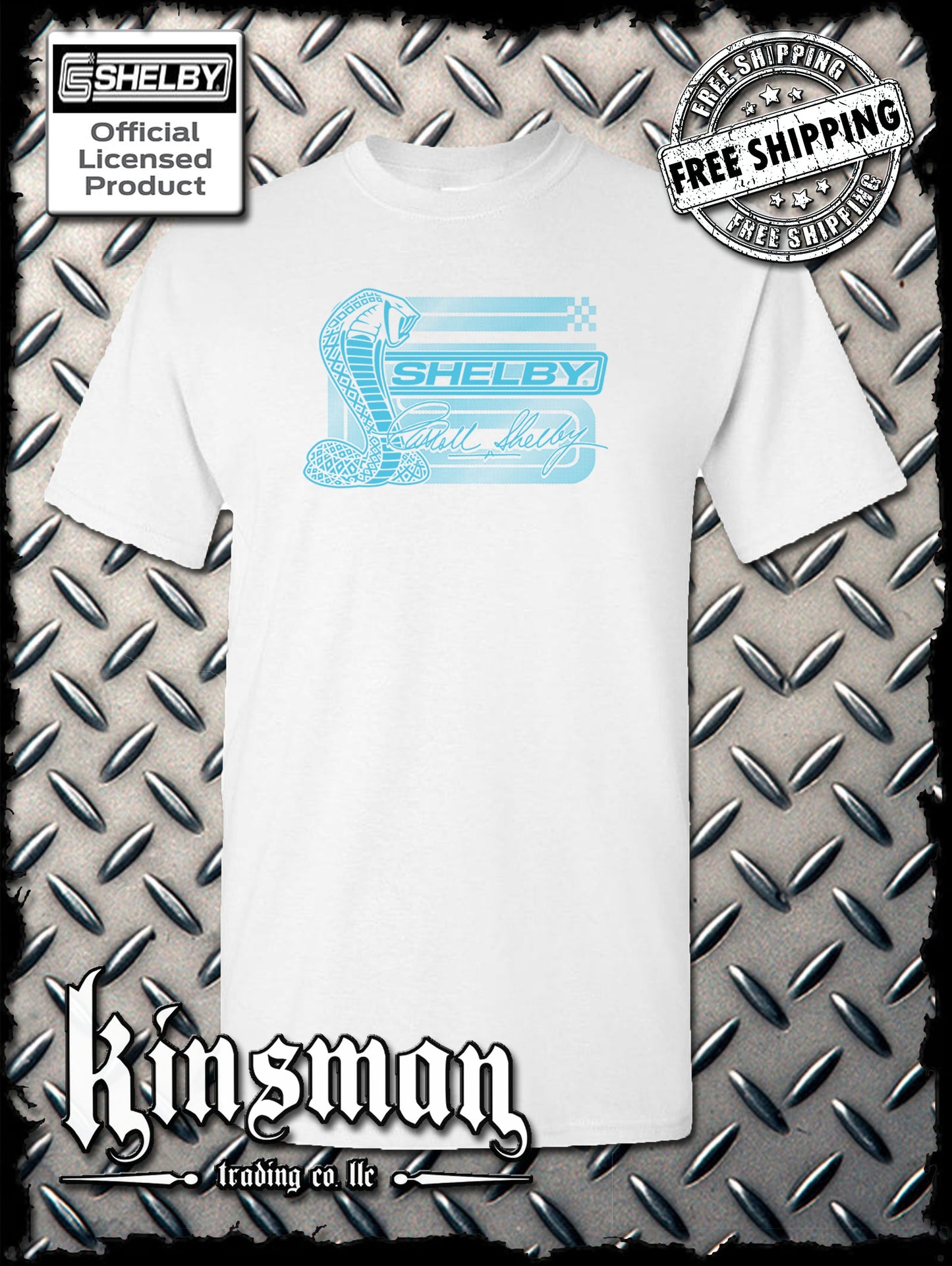 Carroll Shelby Aqua Cobra Logo T-Shirt