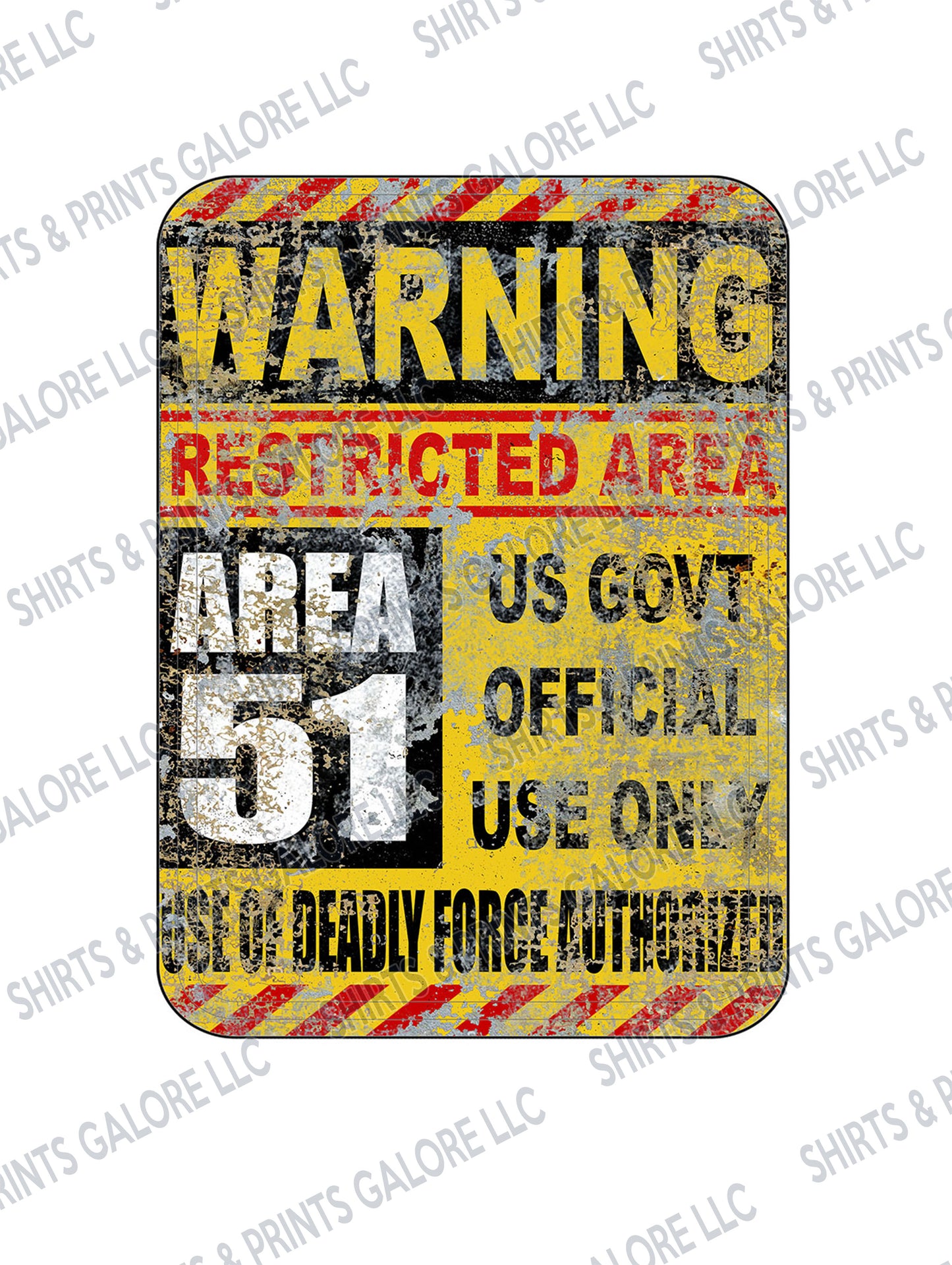 Area 51 Metal Warning Sign 9x12 / UFO Aliens Halloween No Trespassing USA MADE