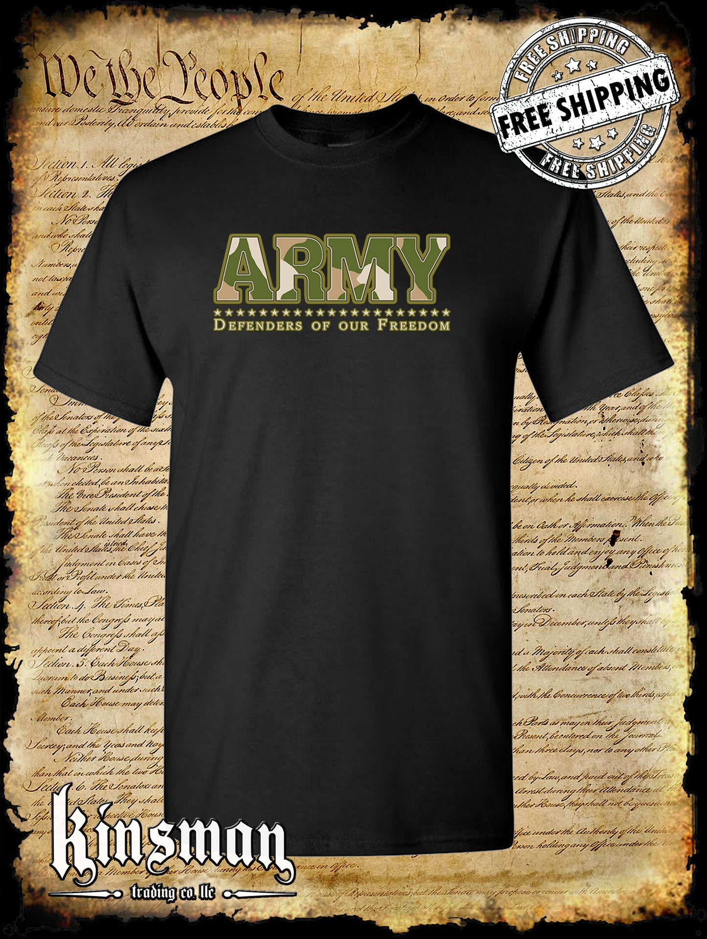 Army Defenders Of Our Freedom T-Shirt US Military Licensed