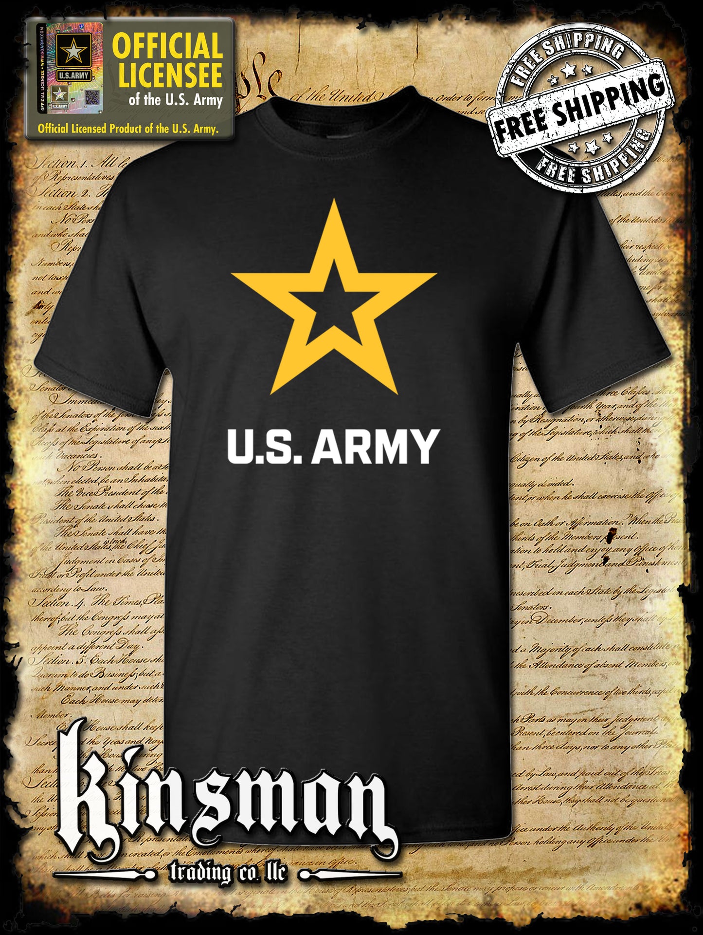 Army Star Logo T-Shirt - United States of America Military Official / Licensed