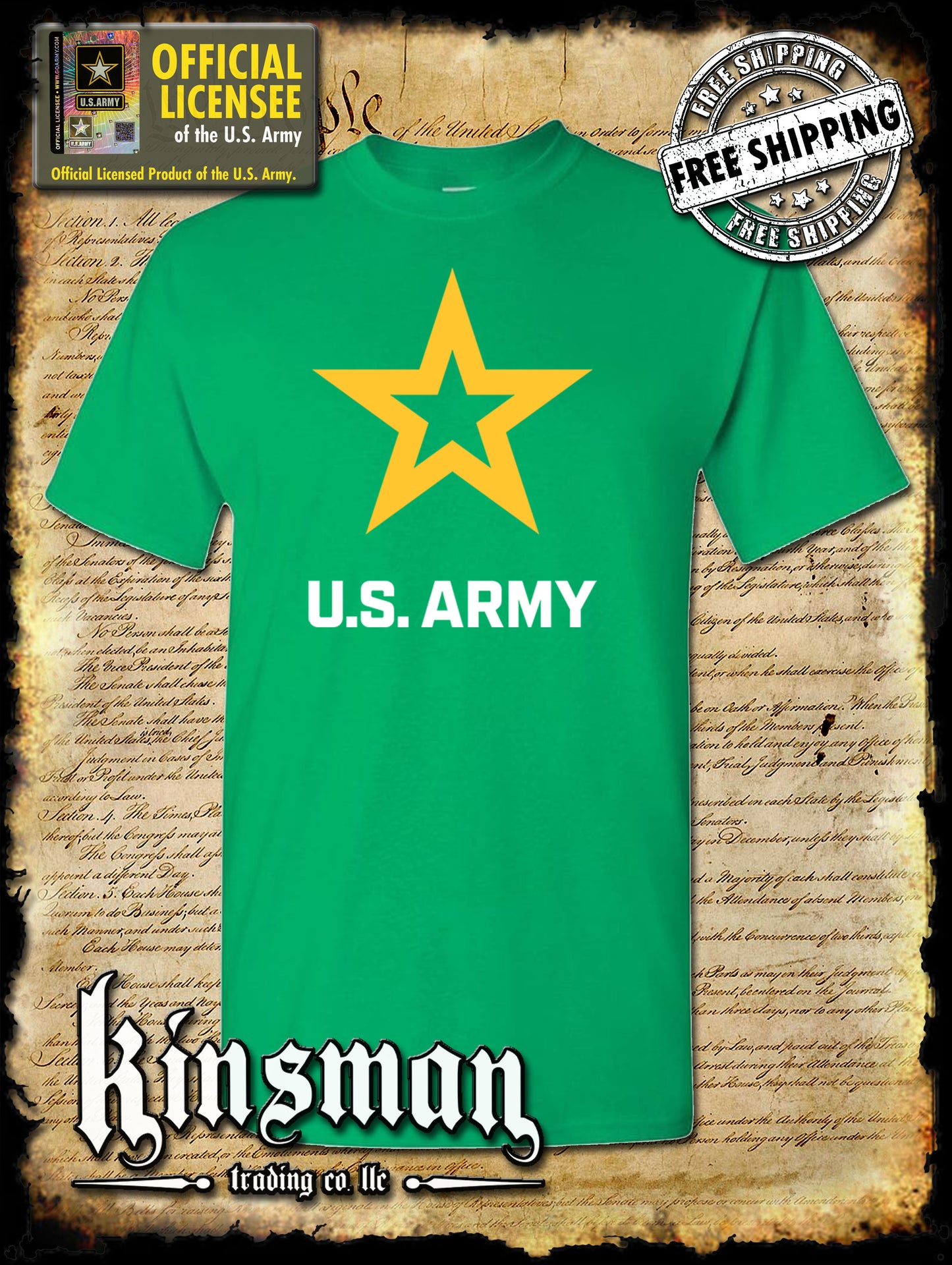Army Star Logo T-Shirt - United States of America Military Official / Licensed