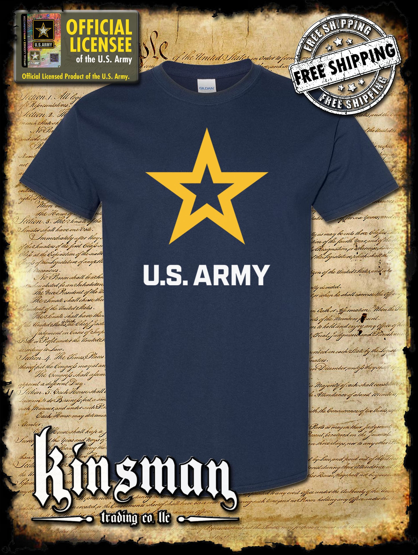 Army Star Logo T-Shirt - United States of America Military Official / Licensed