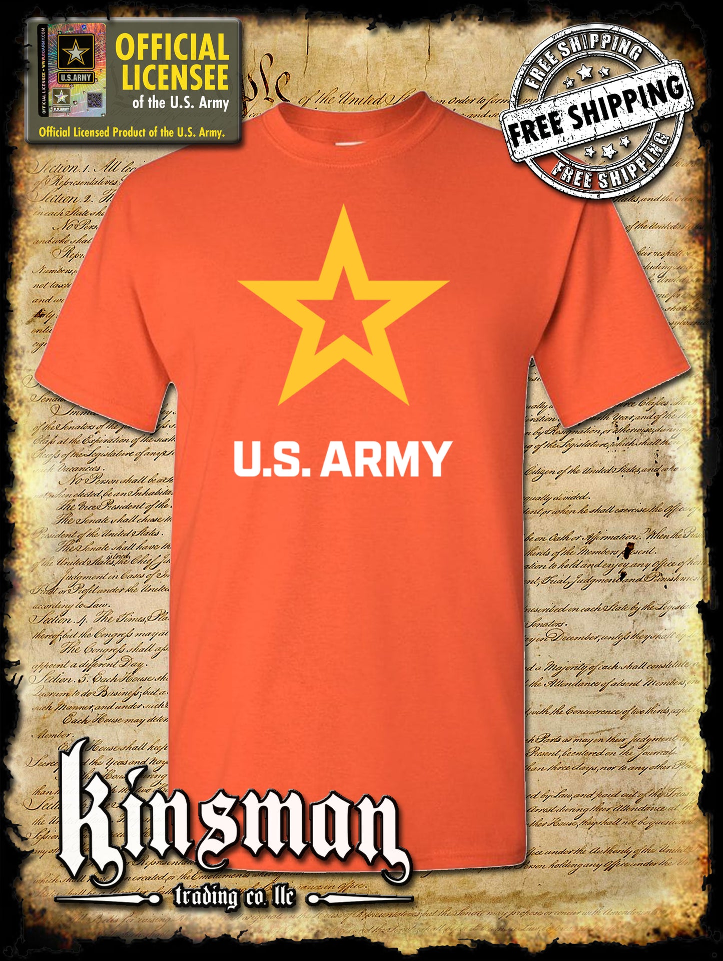 Army Star Logo T-Shirt - United States of America Military Official / Licensed