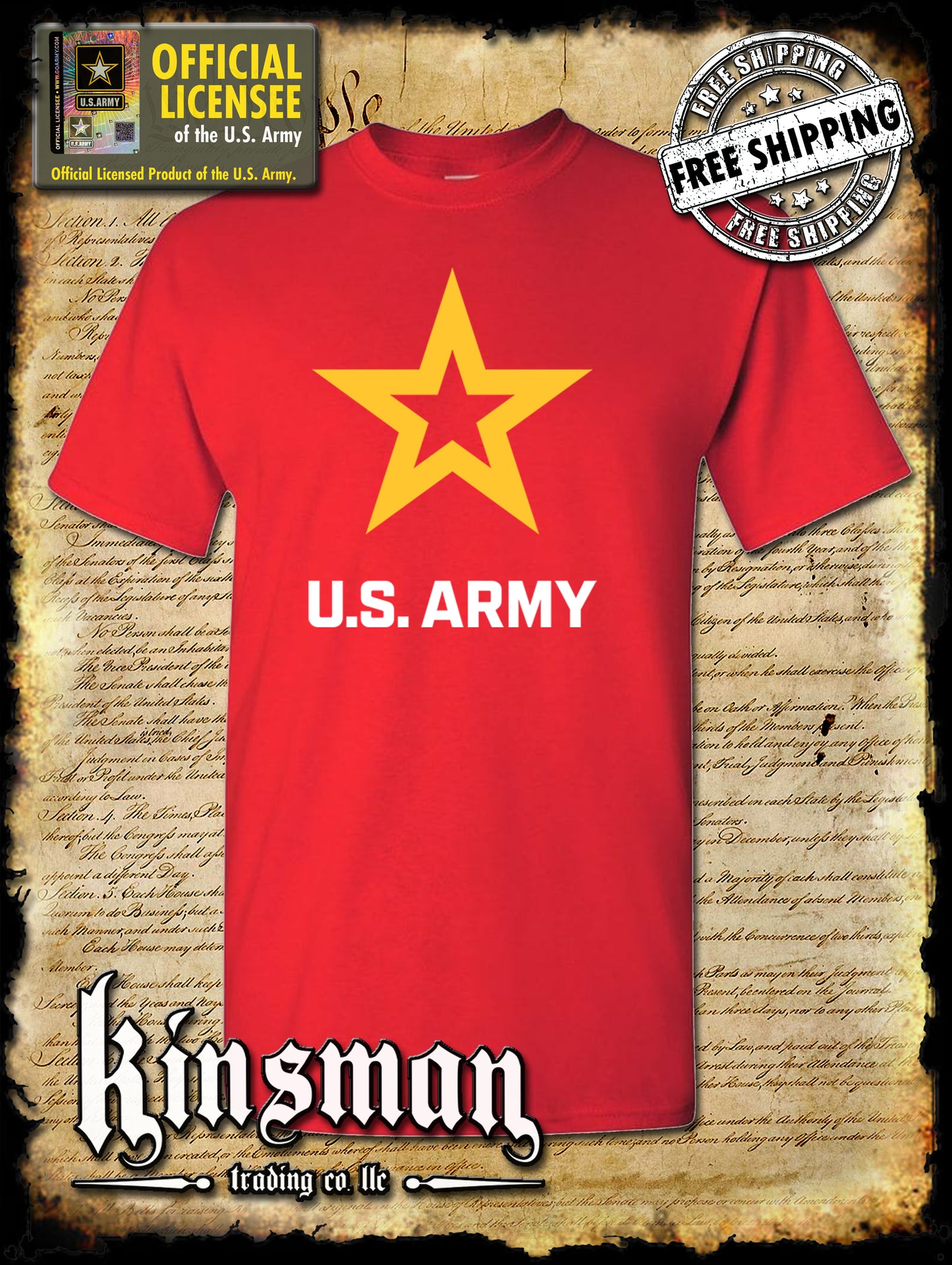 Army Star Logo T-Shirt - United States of America Military Official / Licensed