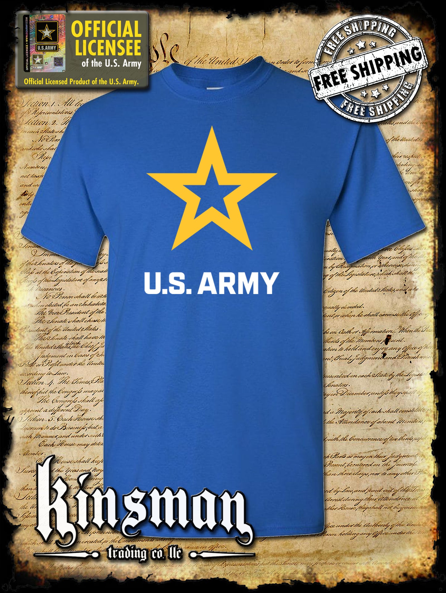 Army Star Logo T-Shirt - United States of America Military Official / Licensed