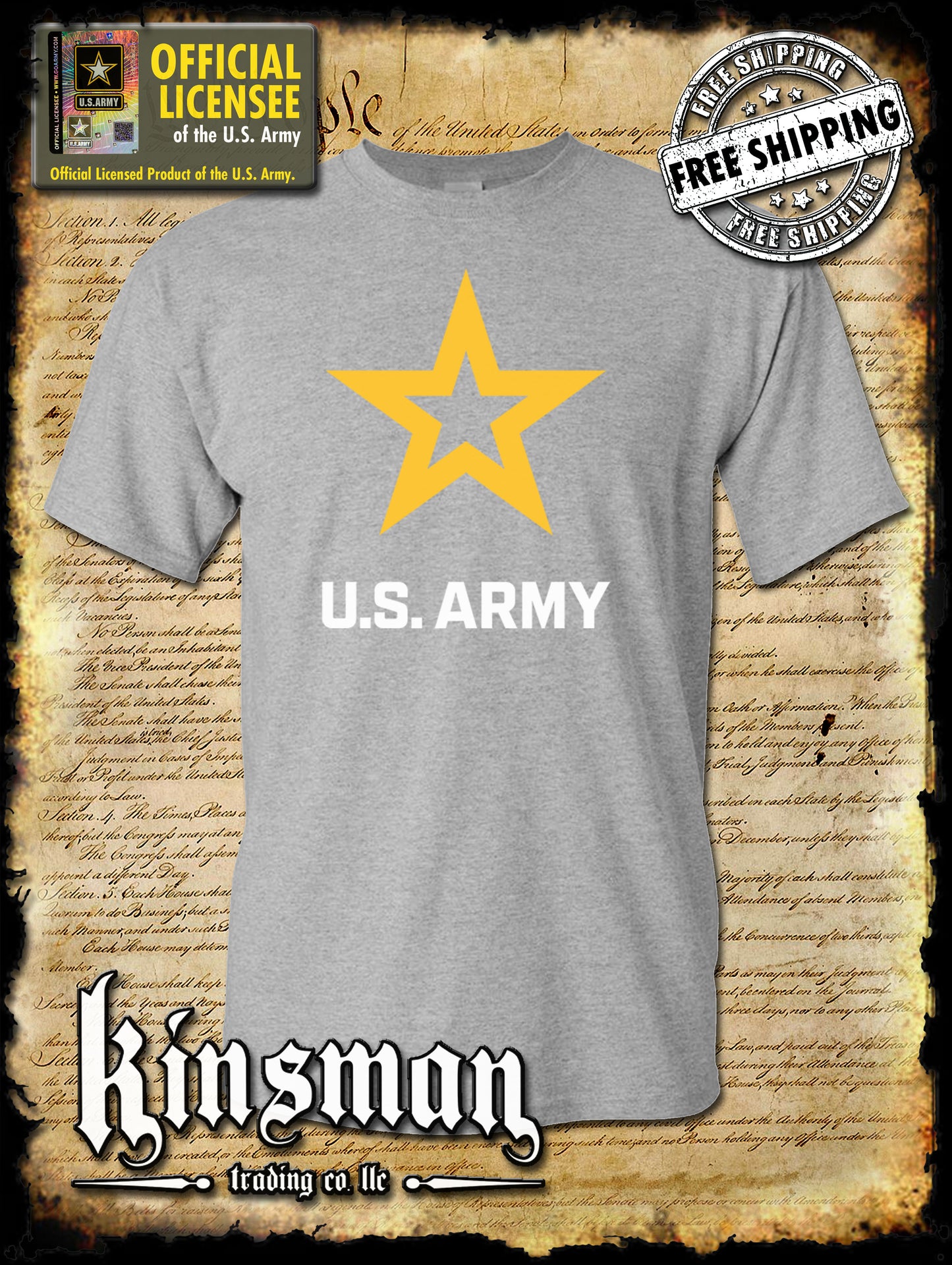 Army Star Logo T-Shirt - United States of America Military Official / Licensed