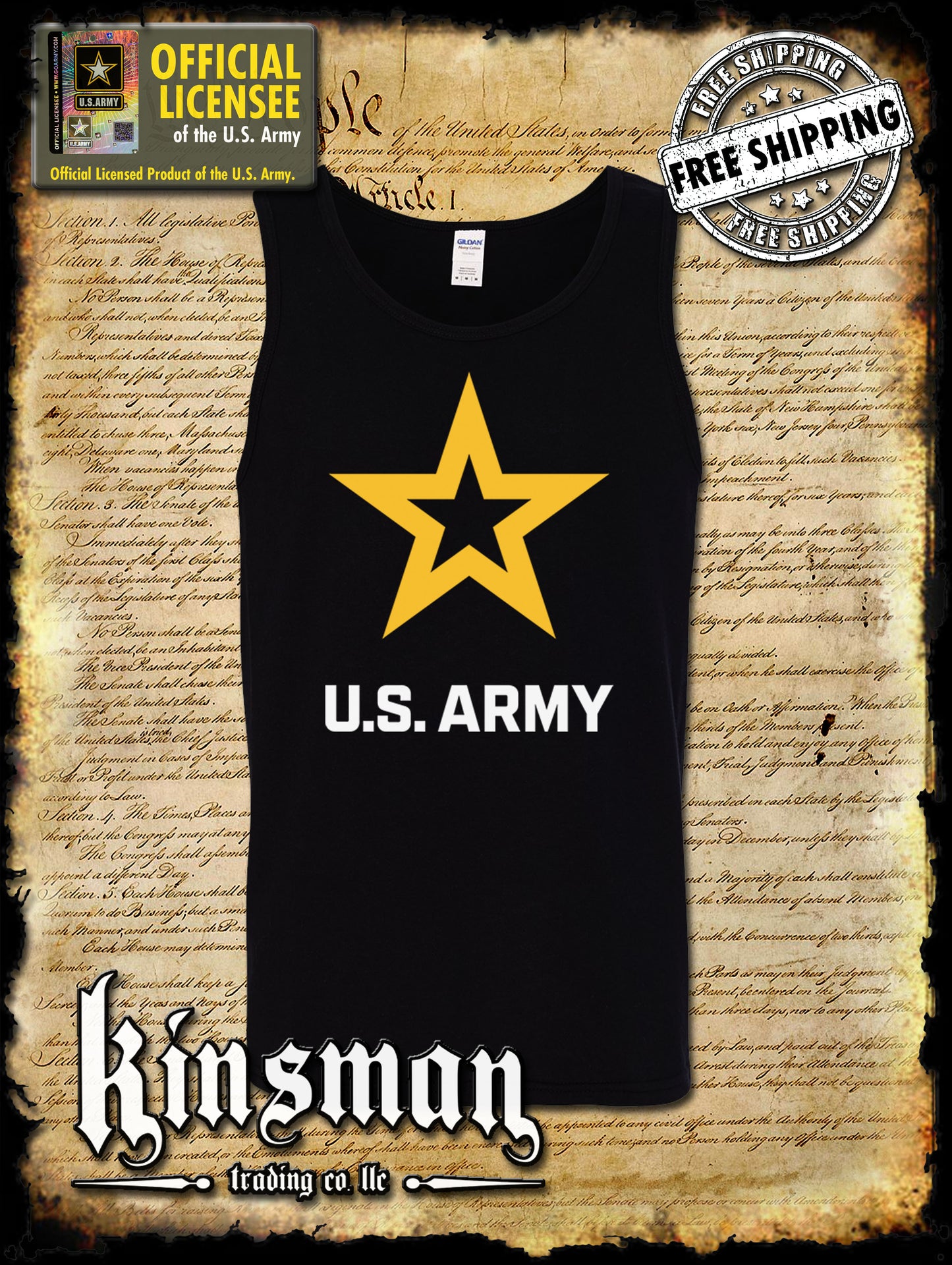 Army Star Logo Tank Top T-Shirt - United States of America Military Official / Licensed