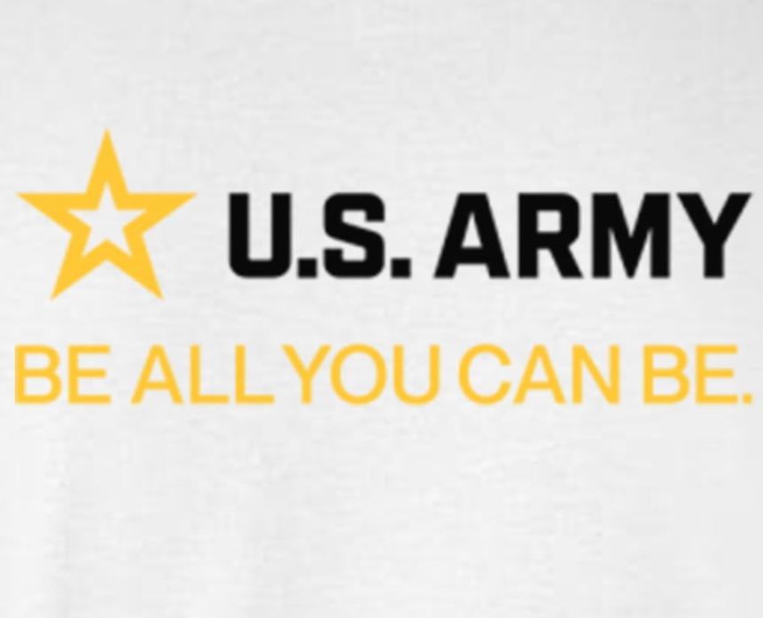 Army Strip Logo Black Text T-Shirt - Be All You Can Be