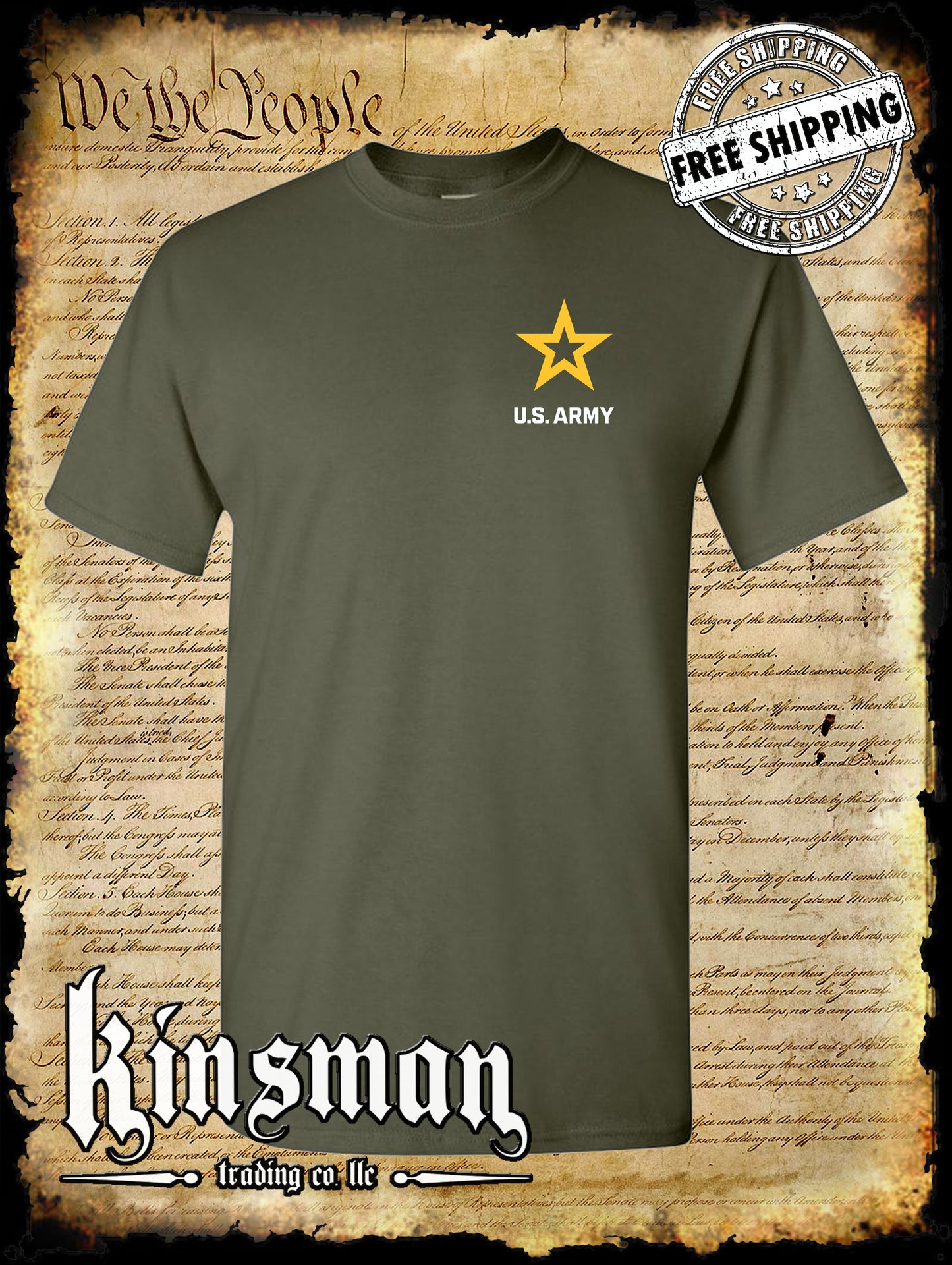 US Army New Logo Crest T-Shirt / United States of America Military Licensed