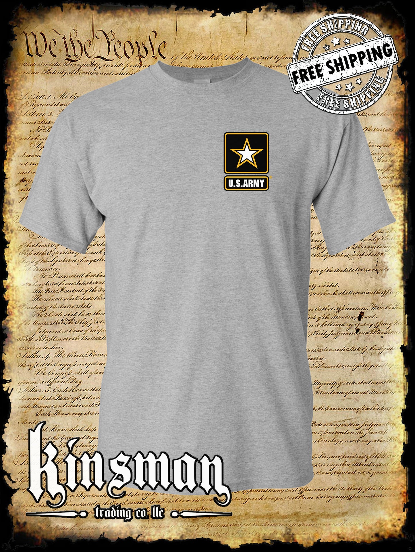 US Army Logo Crest T-Shirt / United States of America Military Official Licensed