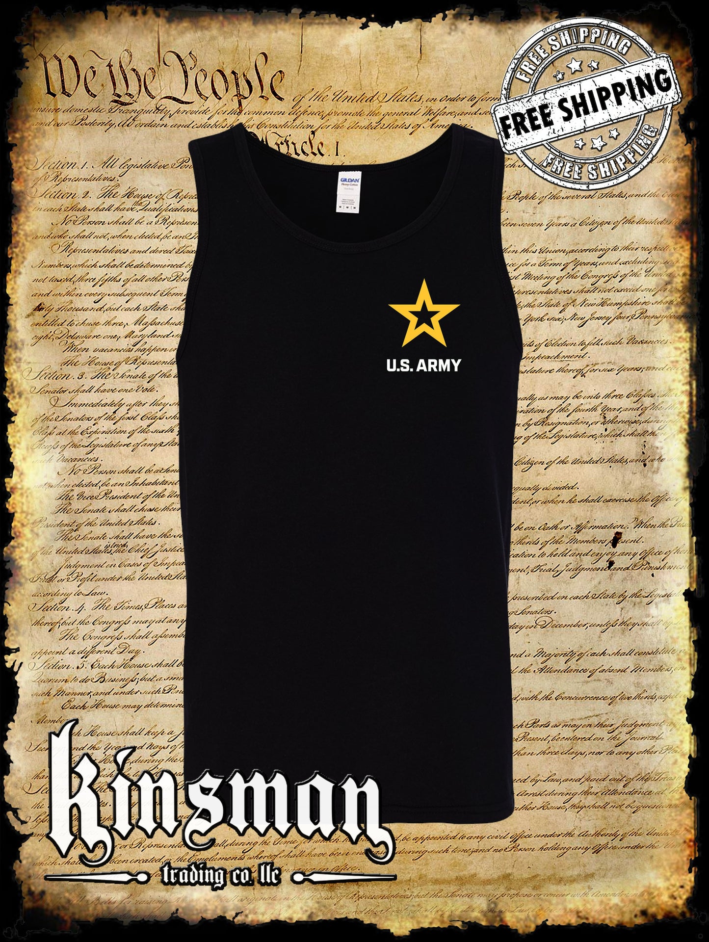 US Army New Logo Crest Tank Top T-Shirt / United States of America Military Licensed