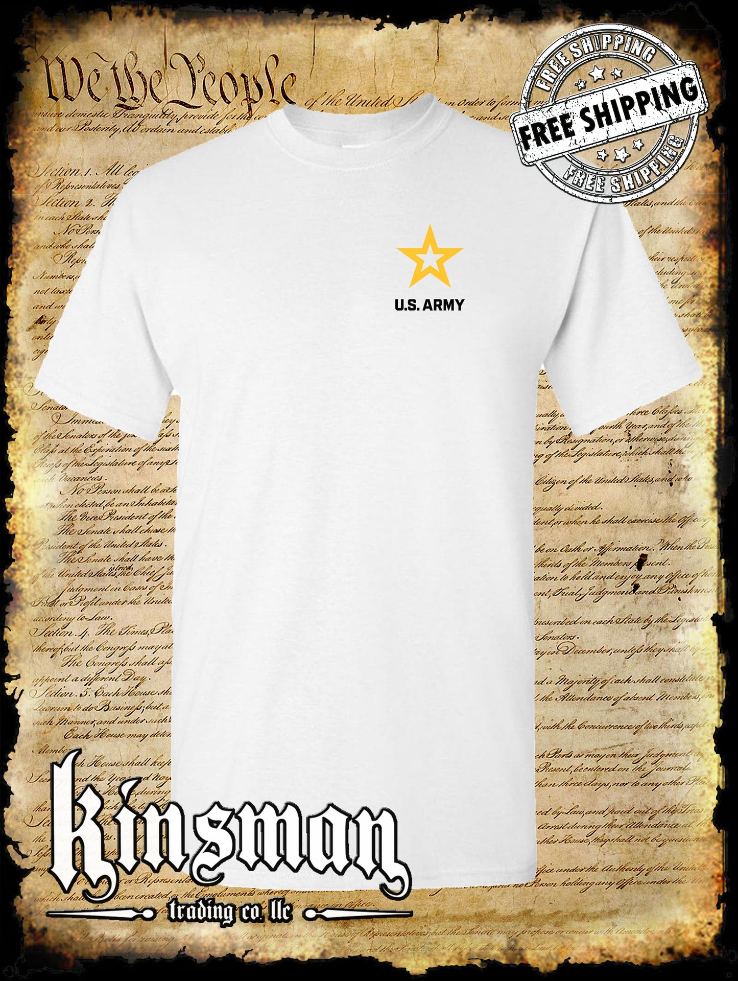US Army New Logo Crest Black Text T-Shirt