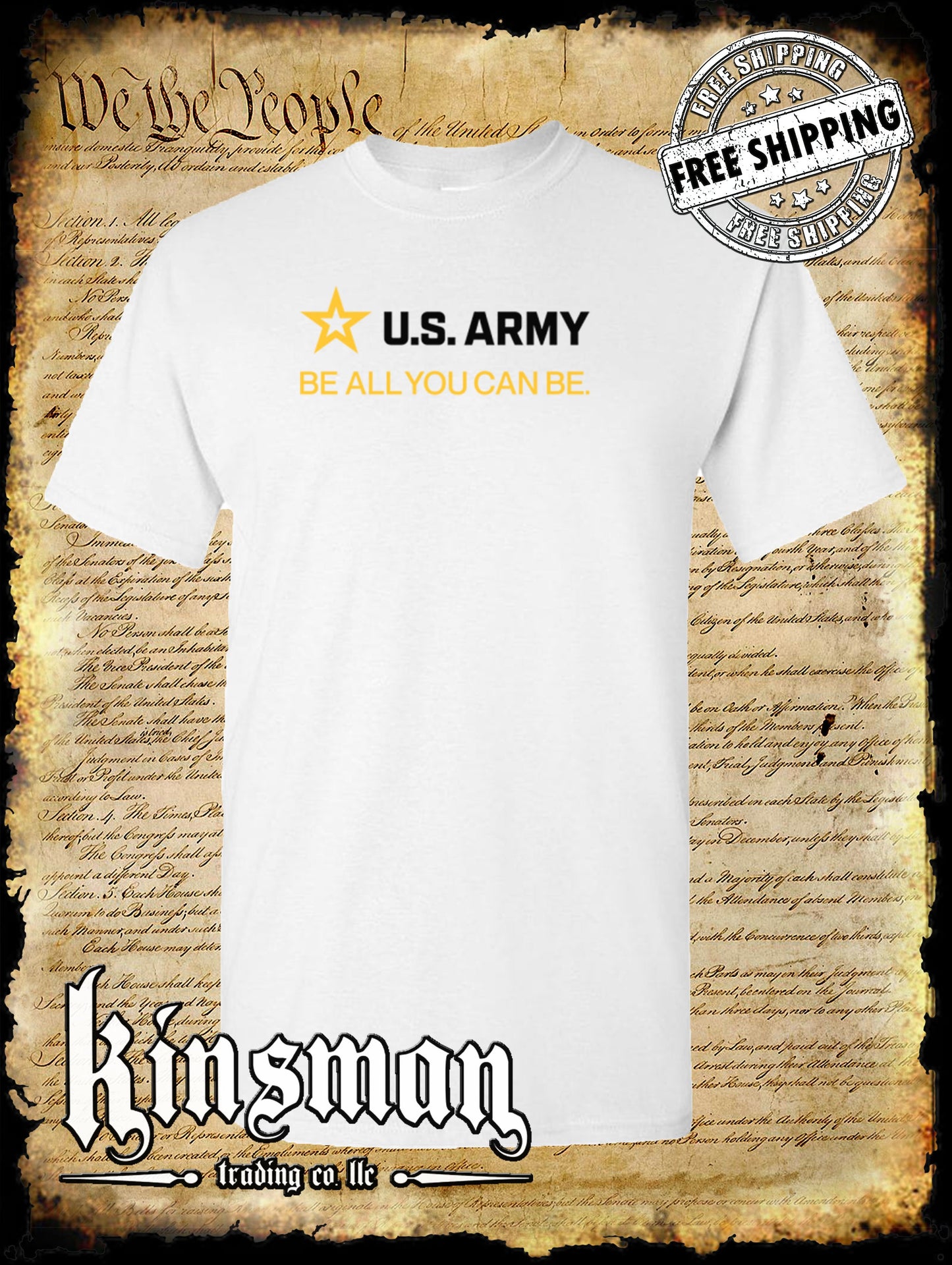 Army Strip Logo Black Text T-Shirt - Be All You Can Be