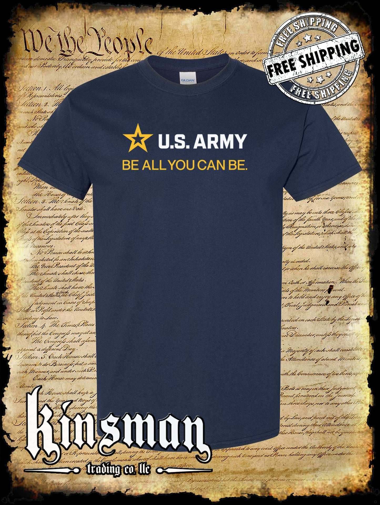 Army Strip Logo White Text T-Shirt - Be All You Can Be