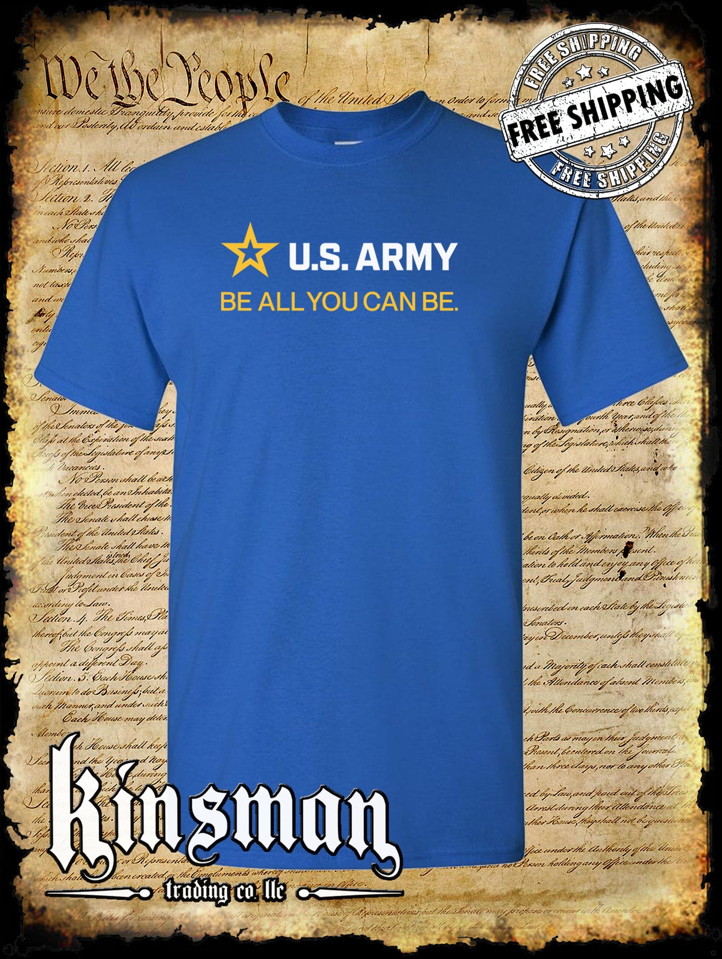 Army Strip Logo White Text T-Shirt - Be All You Can Be