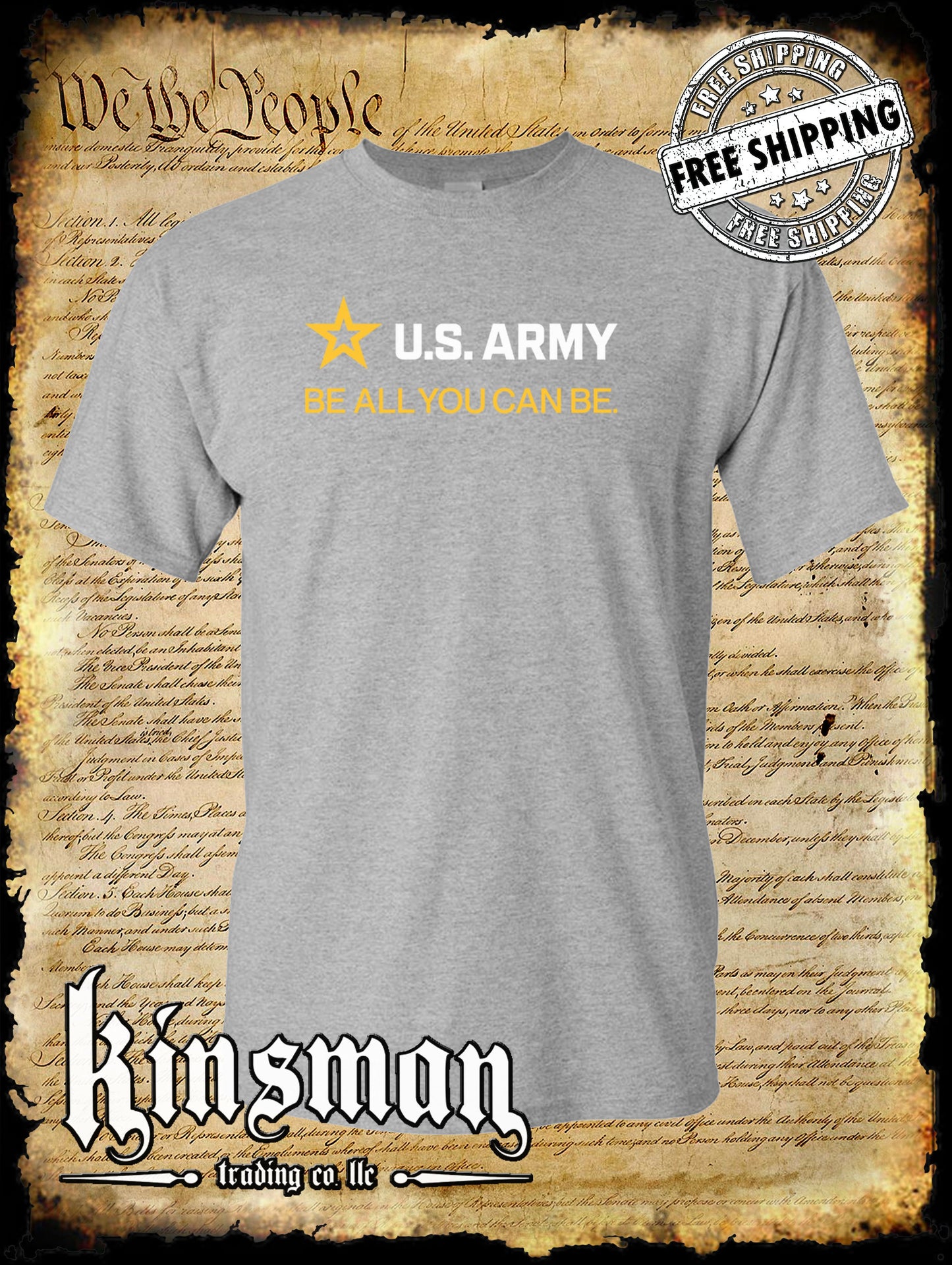Army Strip Logo White Text T-Shirt - Be All You Can Be