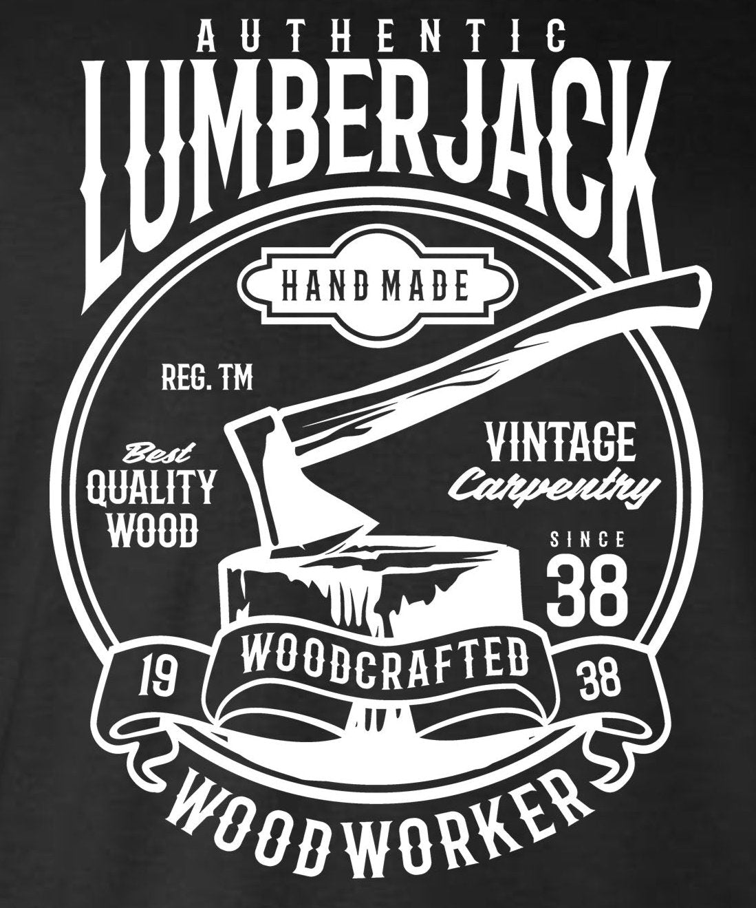 Authentic Lumberjack Long Sleeve T-Shirt / Vintage Carpentry Woodworking Retro Style Tee