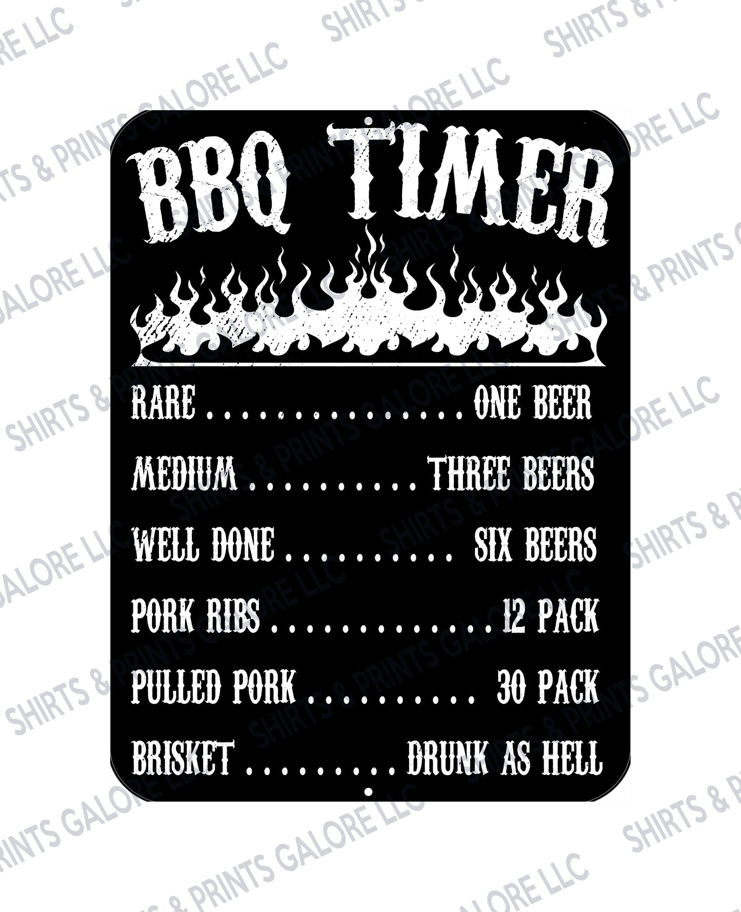 BBQ / Beer Timer Metal Sign - Funny Novelty Father's Day Dad Gift