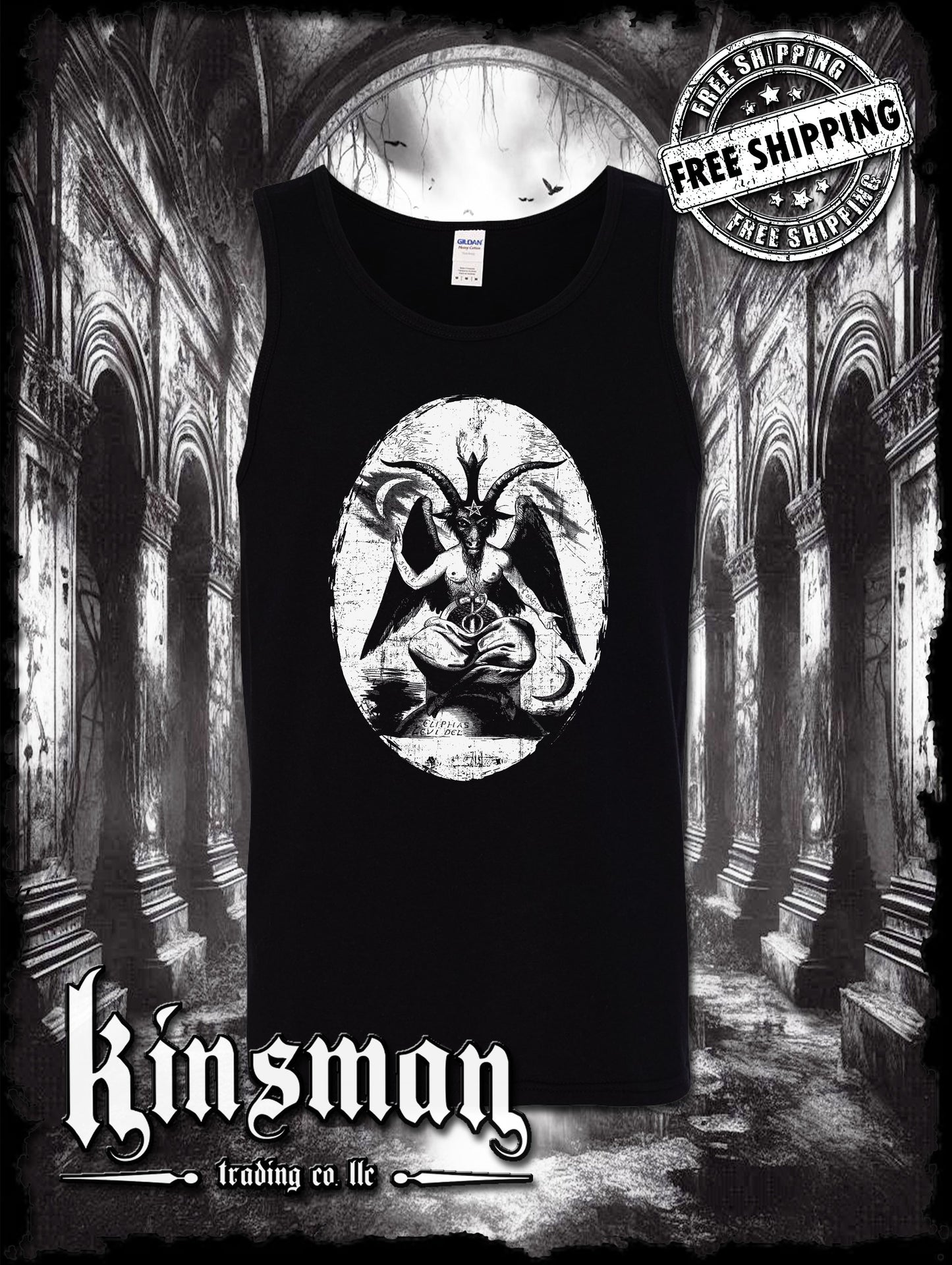 Baphomet Satanic Graphic Tank Top T-Shirt - Devil Evil Occult