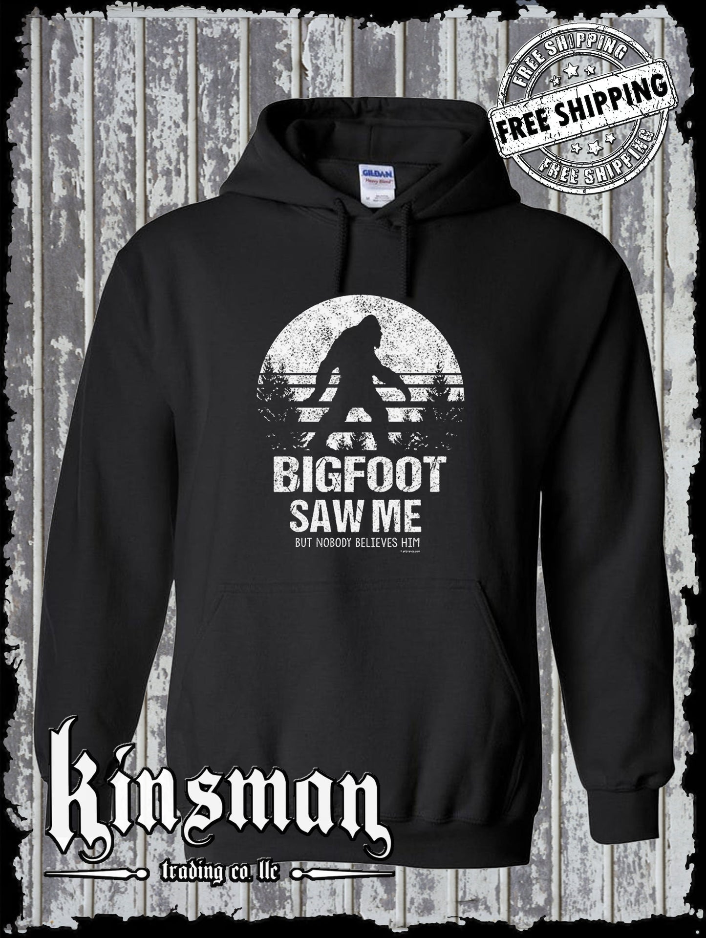 Bigfoot Saw Me Nobody Believes Him Hoodie Sweatshirt / Funny Sasquatch Novelty Tee