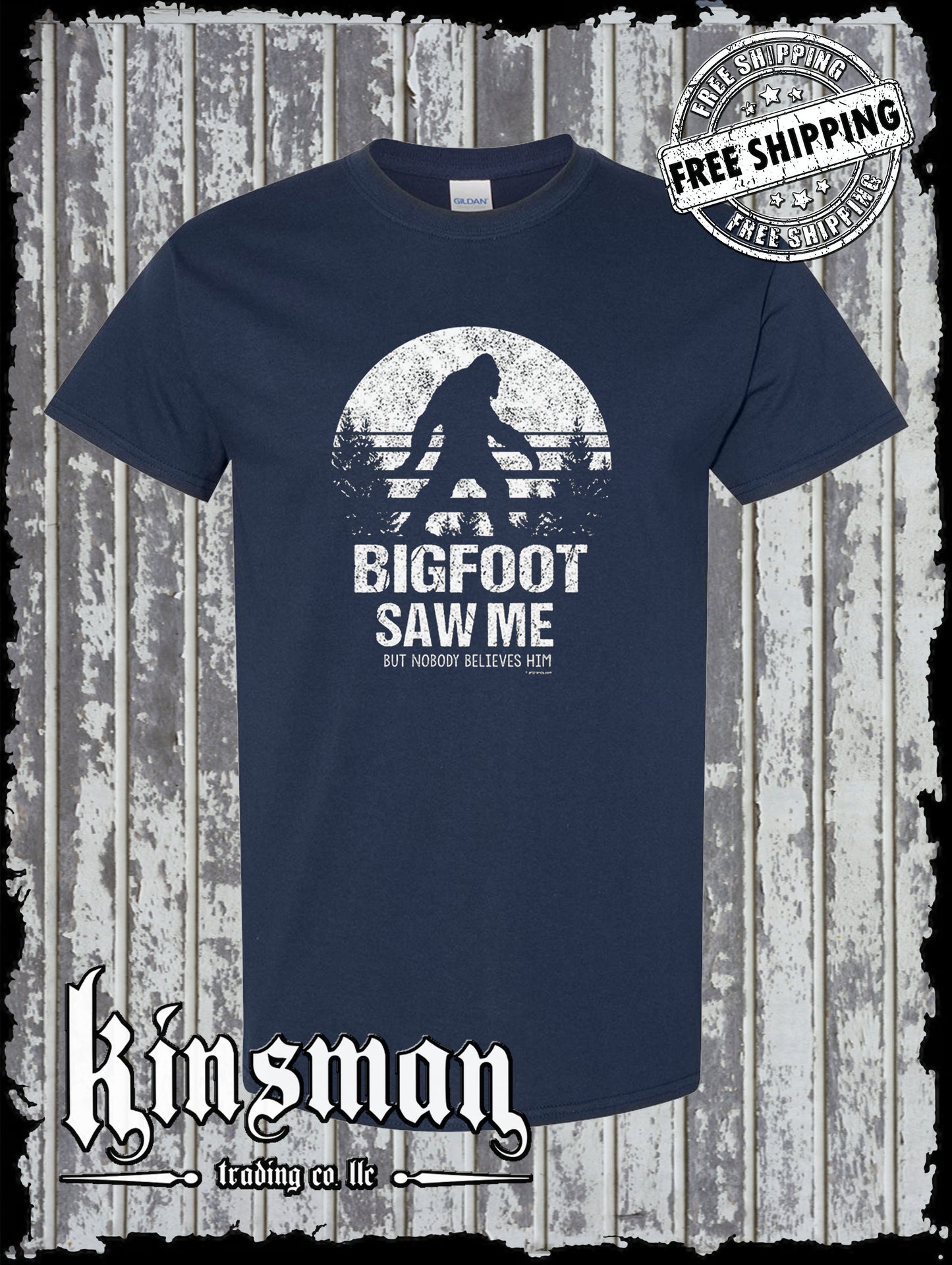 Bigfoot Saw Me Nobody Believes Him T-Shirt / Funny Sasquatch Novelty Tee