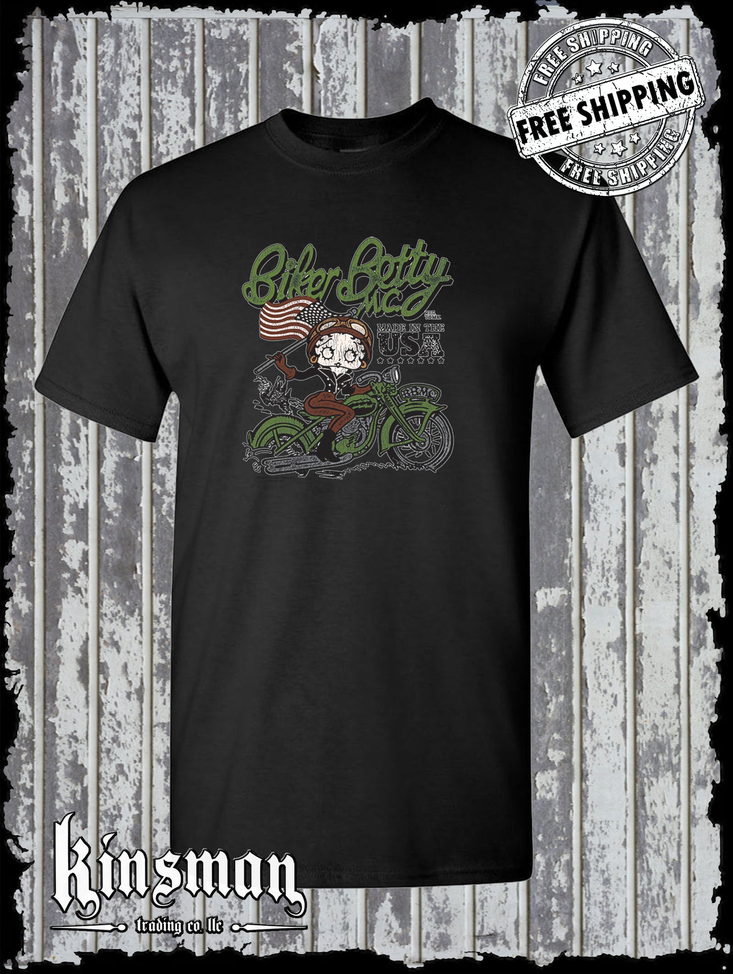 Biker Betty Boop Motorcycle Club T-Shirt Authentic Licensed Product