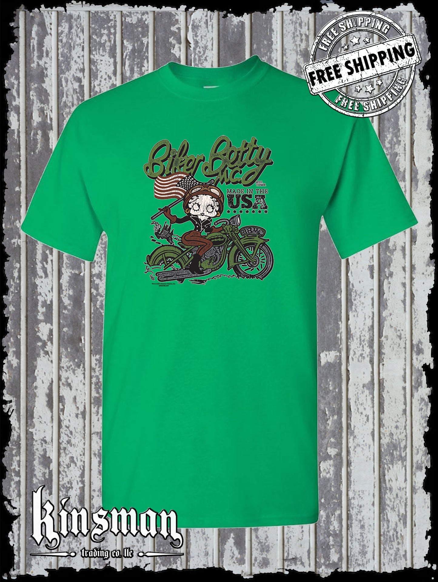 Biker Betty Boop Motorcycle Club T-Shirt Authentic Licensed Product