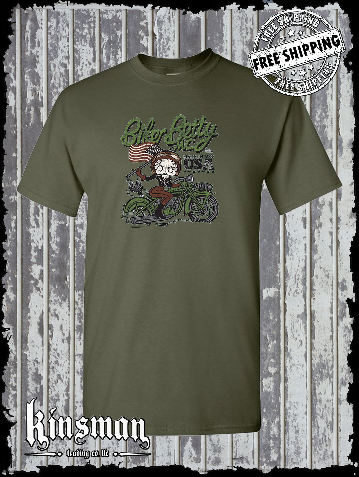 Biker Betty Boop Motorcycle Club T-Shirt Authentic Licensed Product