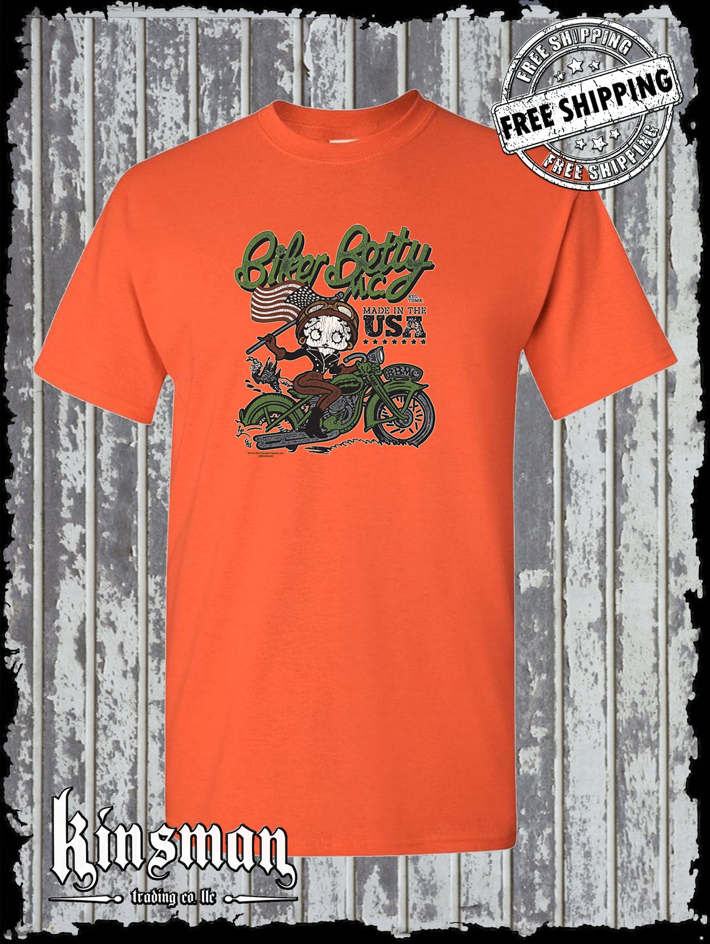Biker Betty Boop Motorcycle Club T-Shirt Authentic Licensed Product