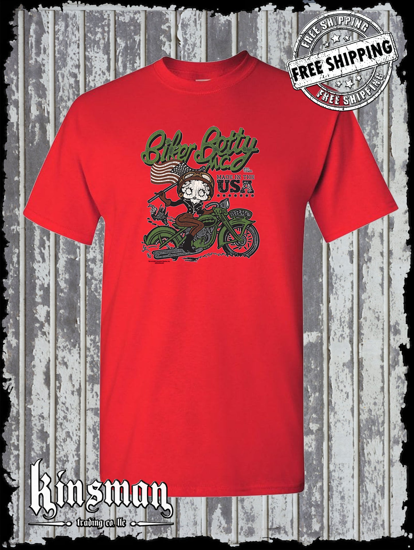 Biker Betty Boop Motorcycle Club T-Shirt Authentic Licensed Product