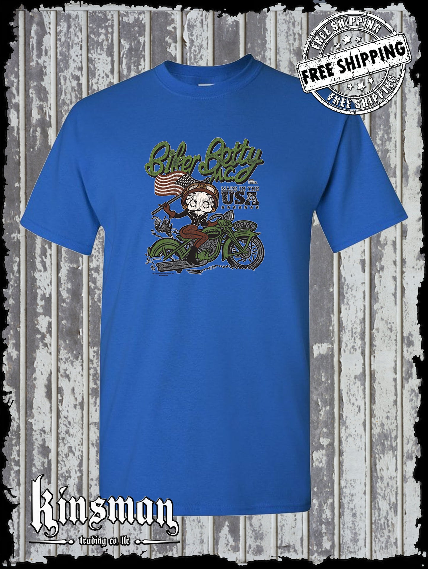 Biker Betty Boop Motorcycle Club T-Shirt Authentic Licensed Product