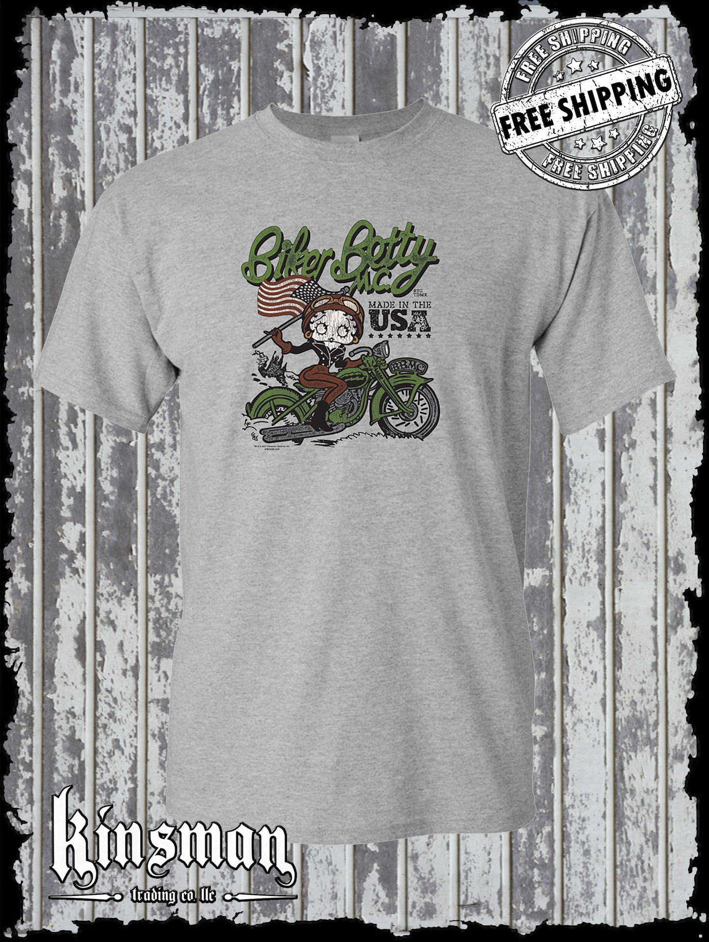 Biker Betty Boop Motorcycle Club T-Shirt Authentic Licensed Product