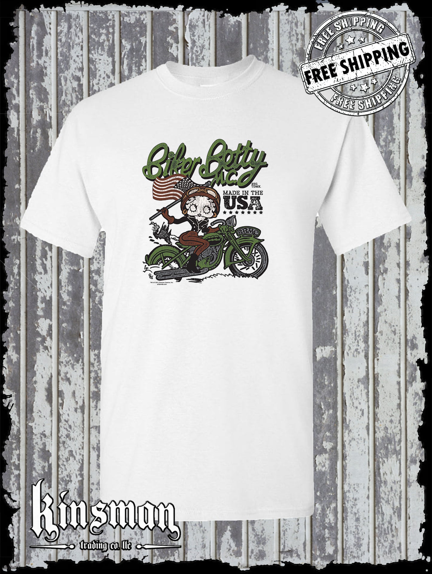 Biker Betty Boop Motorcycle Club T-Shirt Authentic Licensed Product