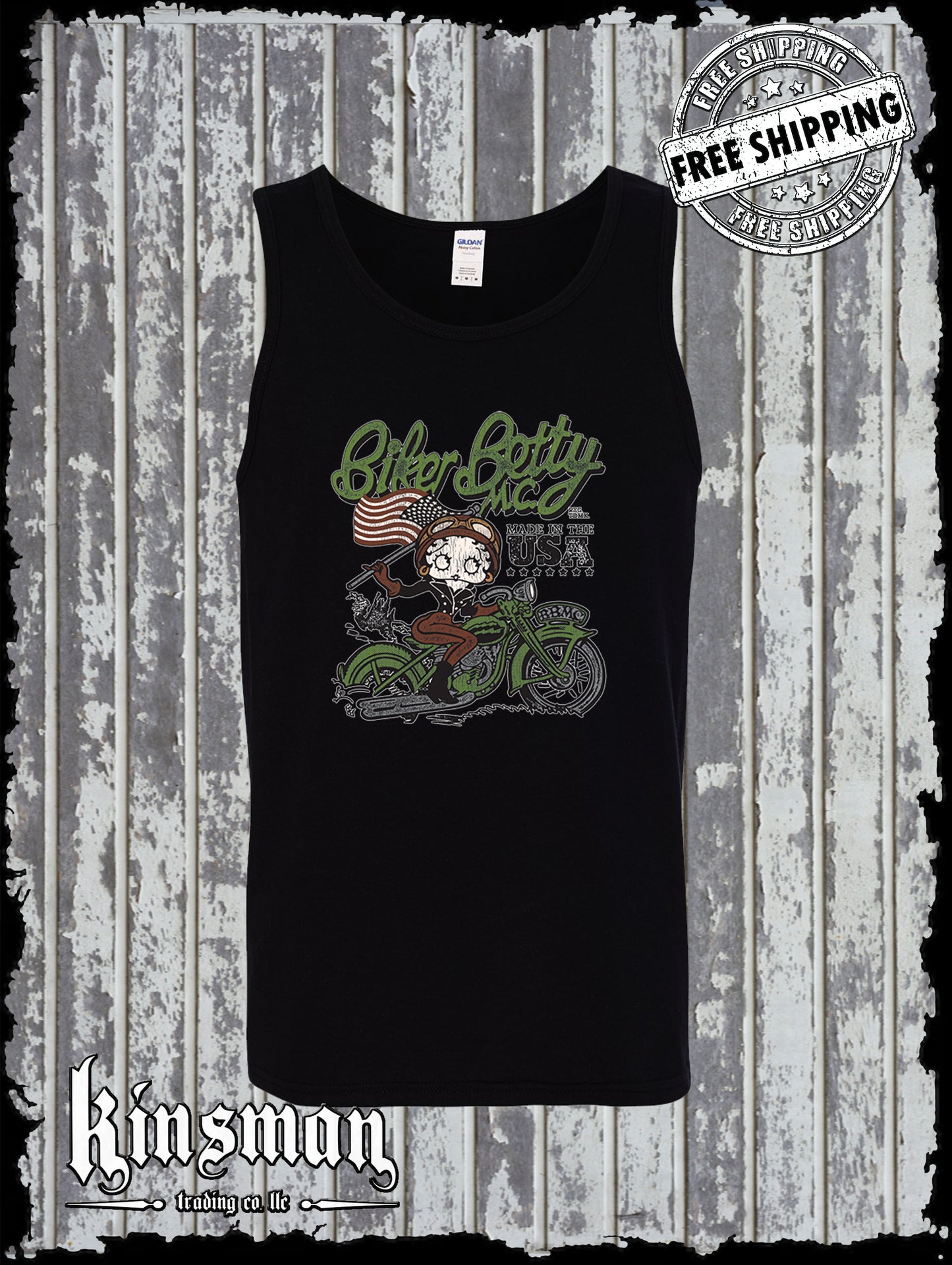 Biker Betty Boop Motorcycle Club Tank Top T-Shirt Authentic Licensed Product