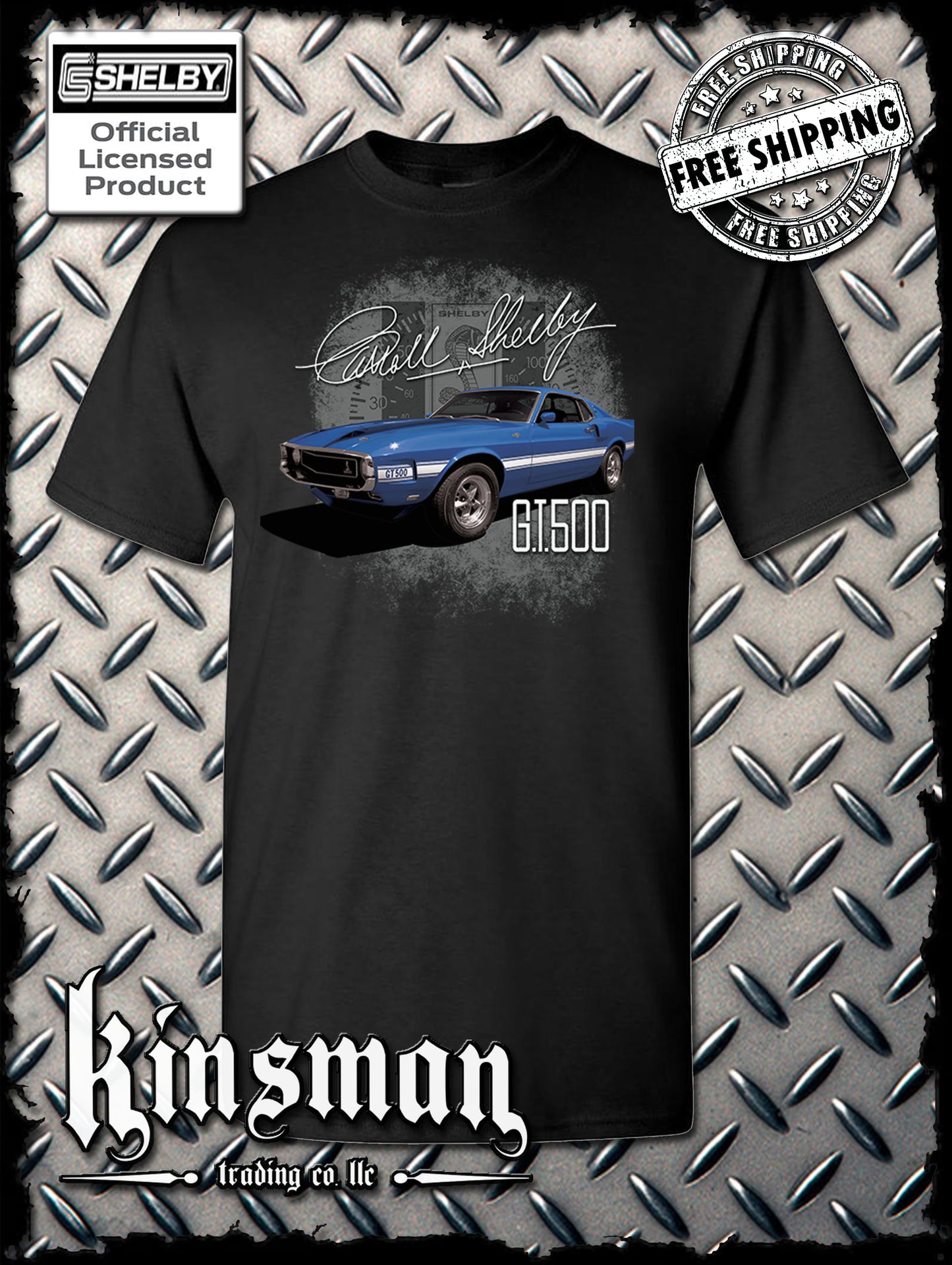 Carroll Shelby Blue GT 500 T-Shirt